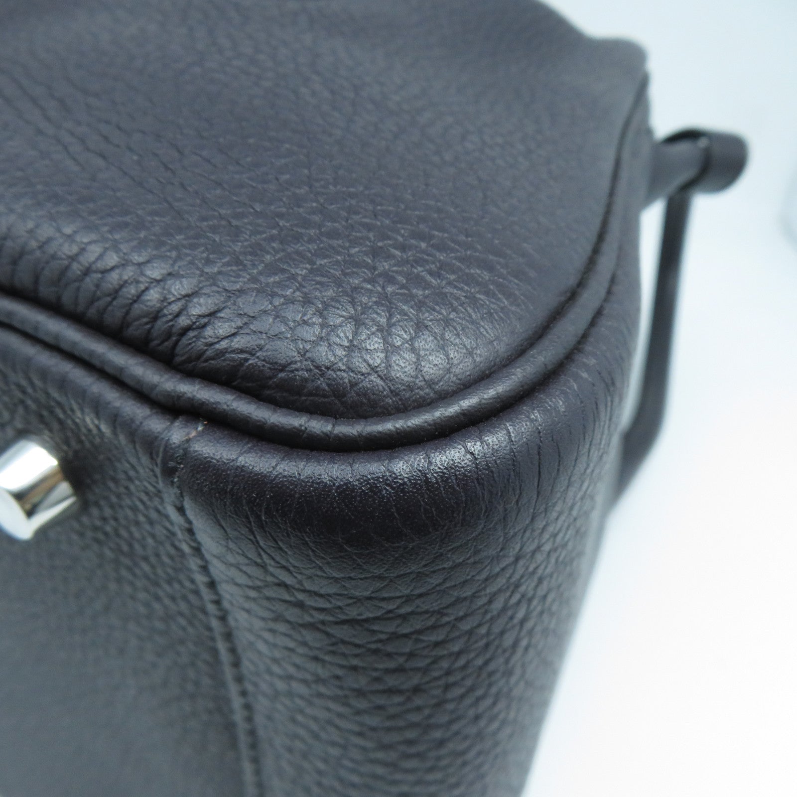 HERMES Clemence皮革Lindy 30銀扣手挽肩背兩用袋Prunoir葡萄紫色