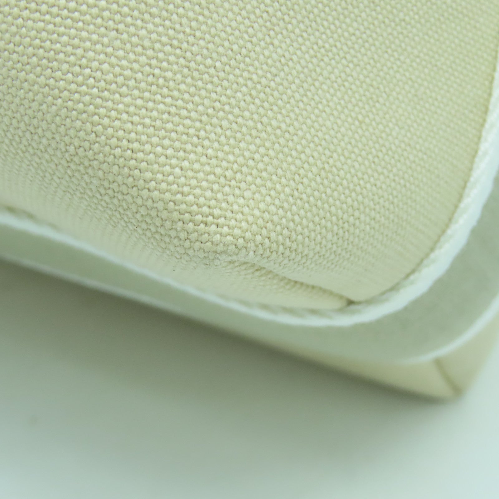 HERMES 帆布Bride a brac銀扣手挽袋米色