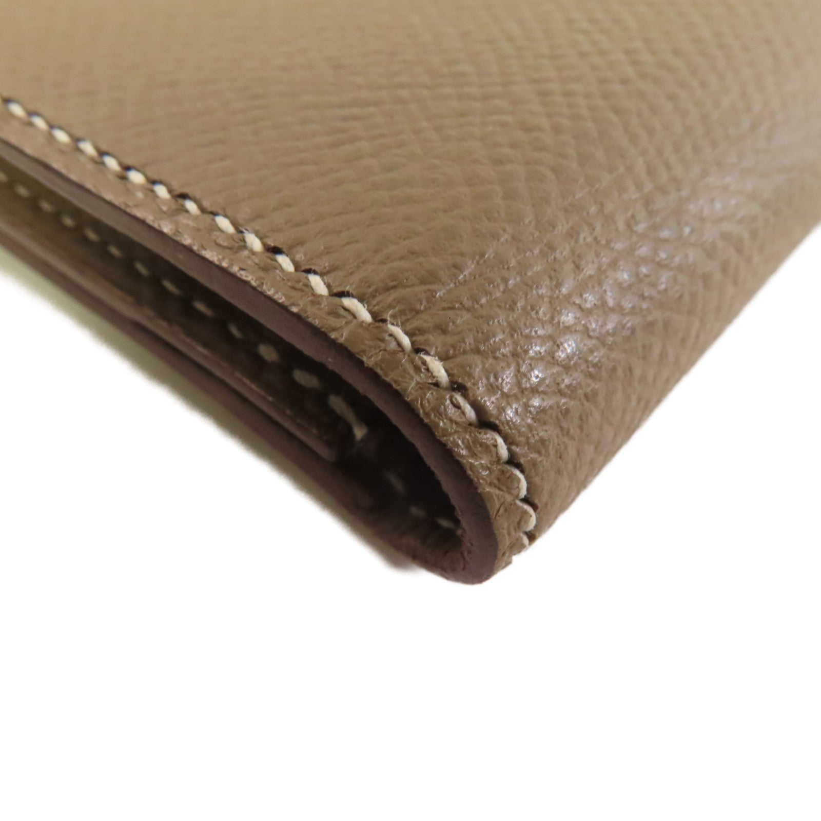 HERMES Epsom皮革Bearn Long Wallet銀扣長錢包啡色