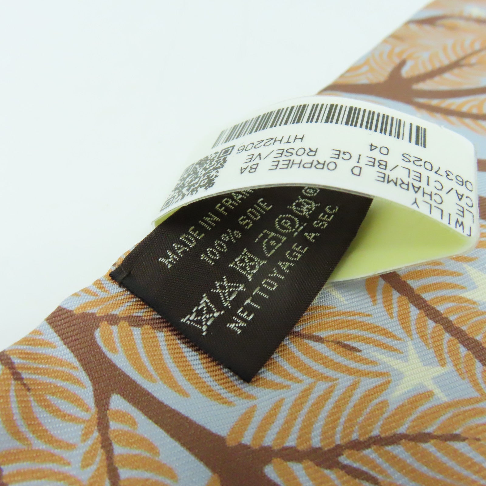 HERMES 絲質Twilly Scarf絲巾淺藍色/淺啡色/橙色/彩色