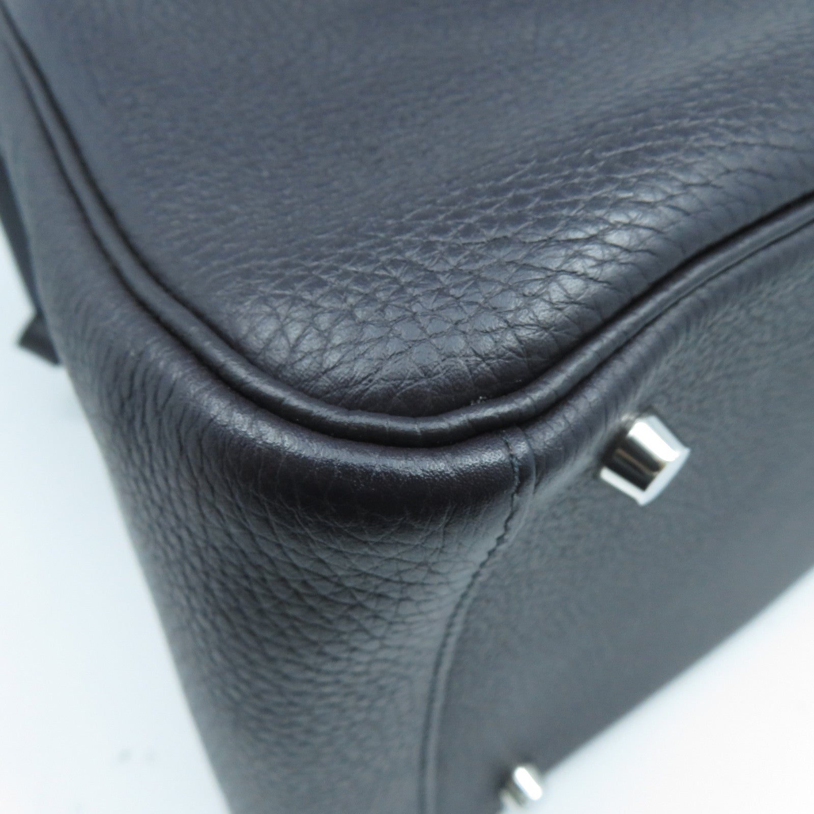 HERMES Clemence皮革Lindy 30銀扣手挽肩背兩用袋Prunoir葡萄紫色