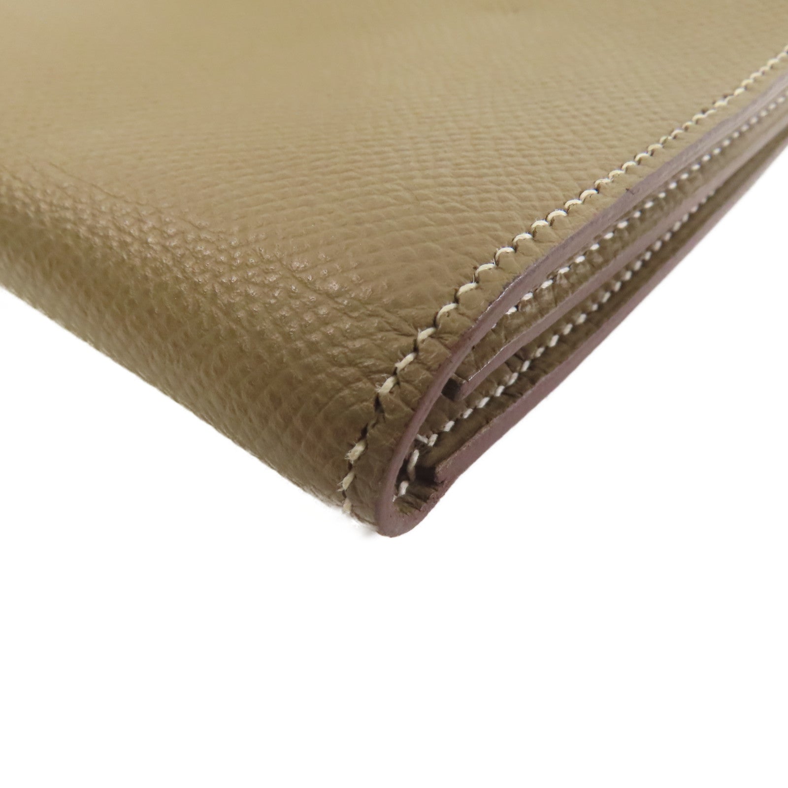 HERMES Epsom皮革Bearn Long Wallet銀扣長錢包啡色