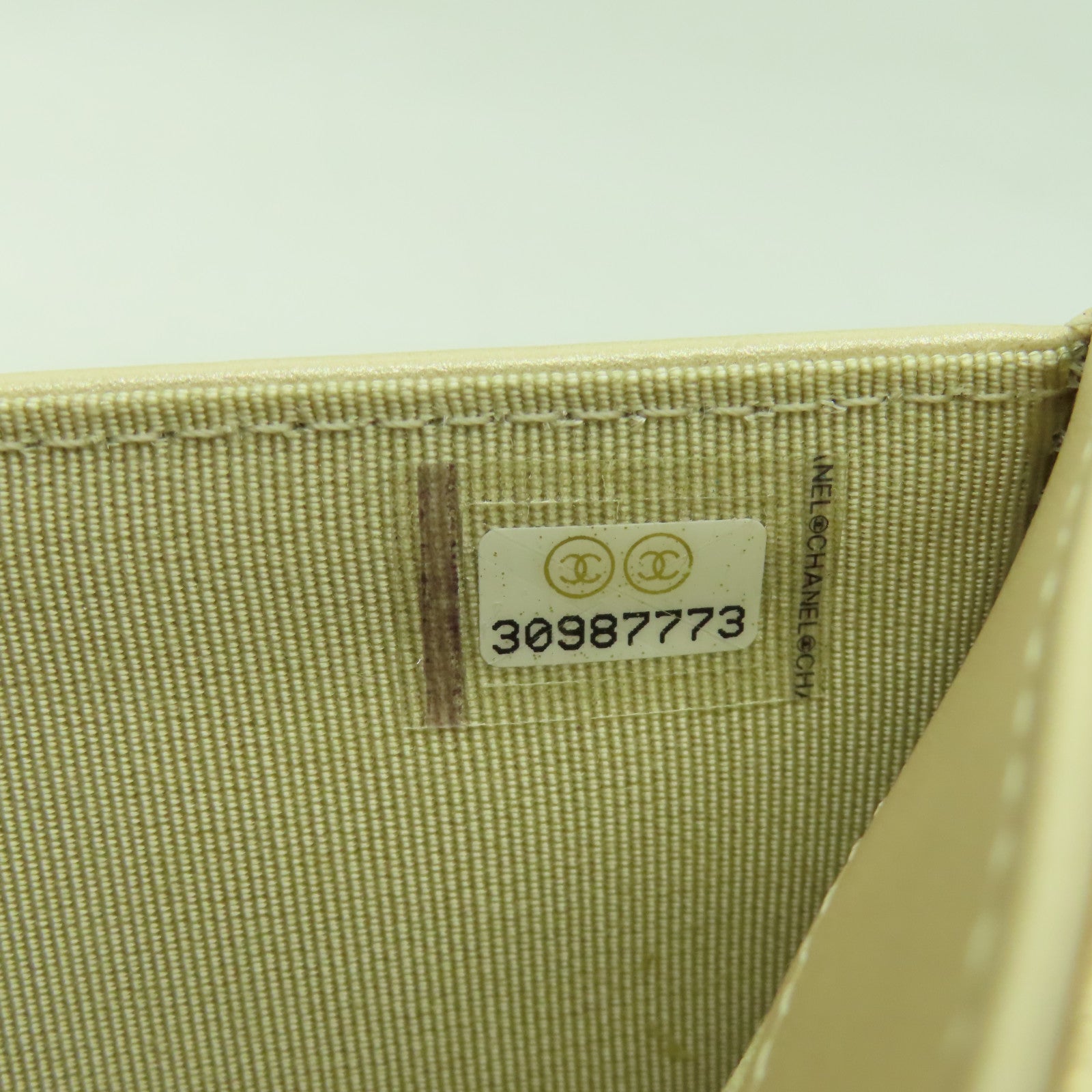 CHANEL 菱格羊皮皮革Classic Flap Wallet金扣長錢包金色