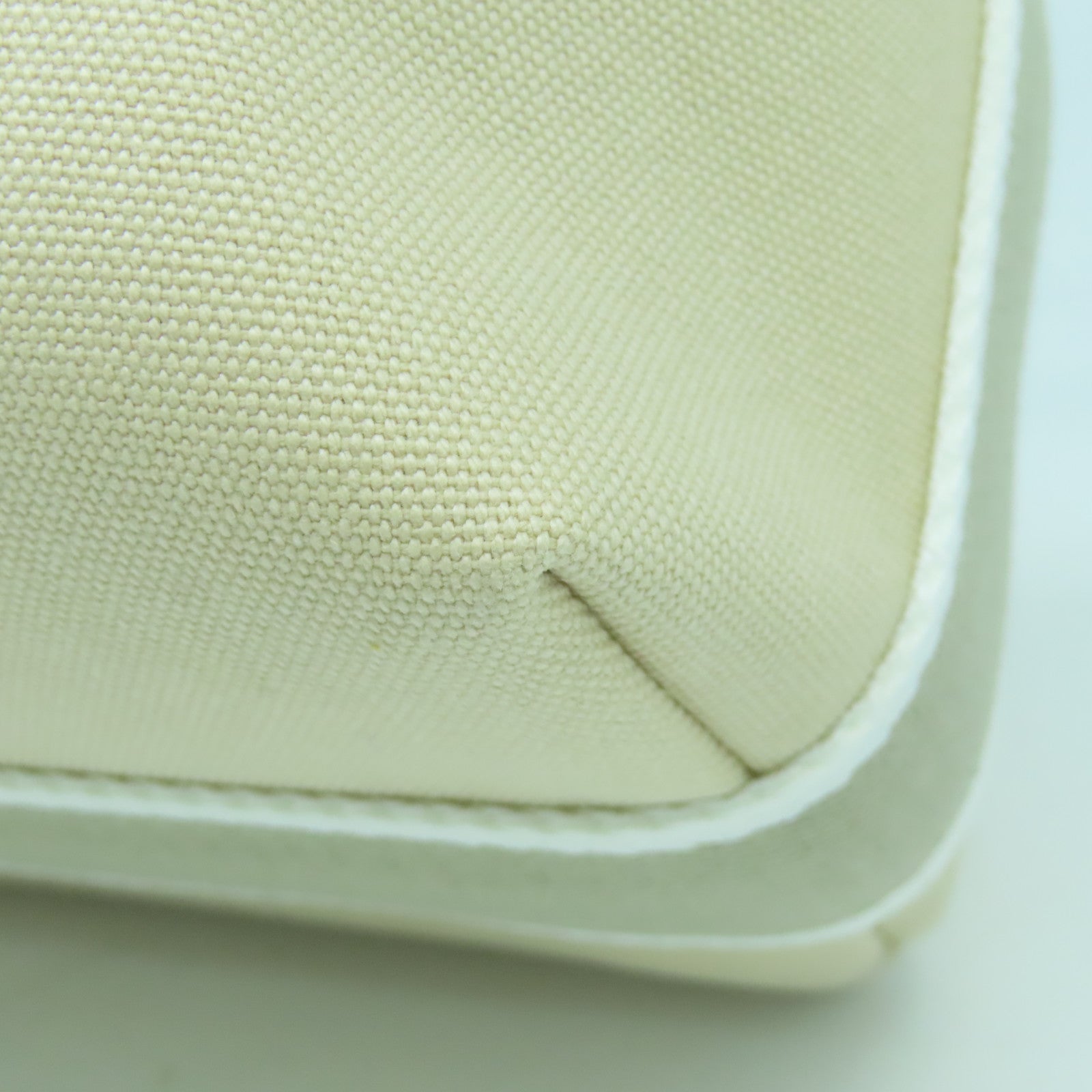 HERMES 帆布Bride a brac銀扣手挽袋米色