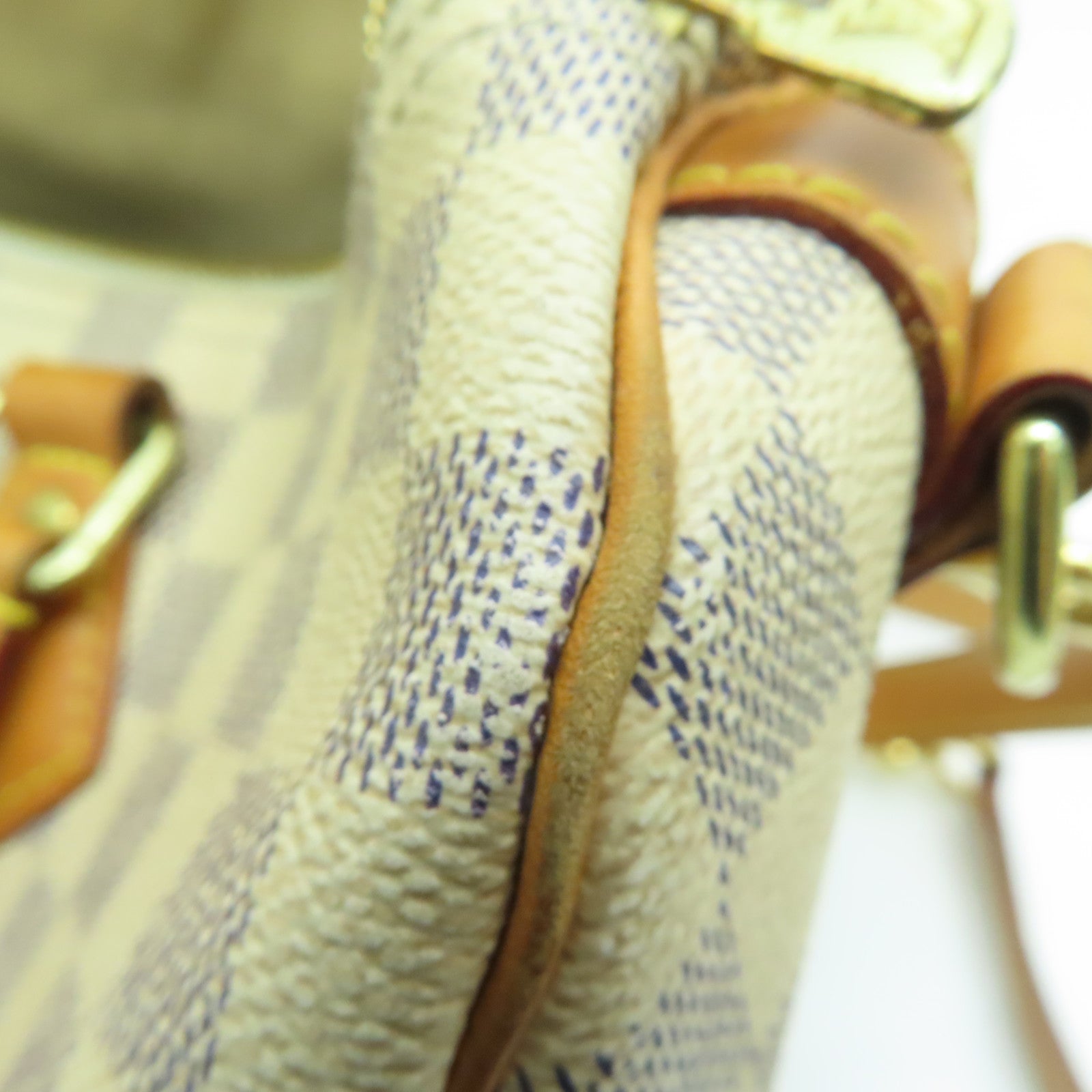 LOUIS VUITTON Damier Azur Speedy 30 Bandouliere金扣手挽肩背兩用袋白色