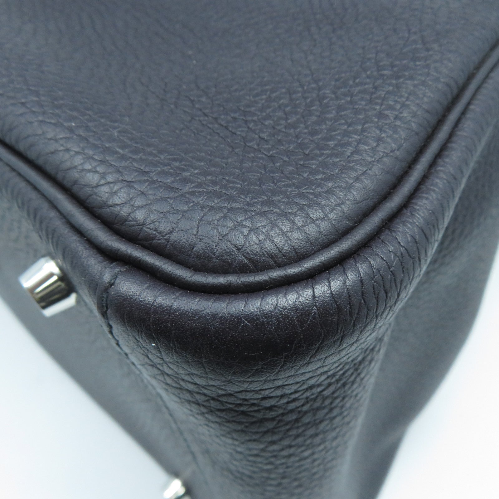 HERMES Clemence皮革Lindy 30銀扣手挽肩背兩用袋Prunoir葡萄紫色