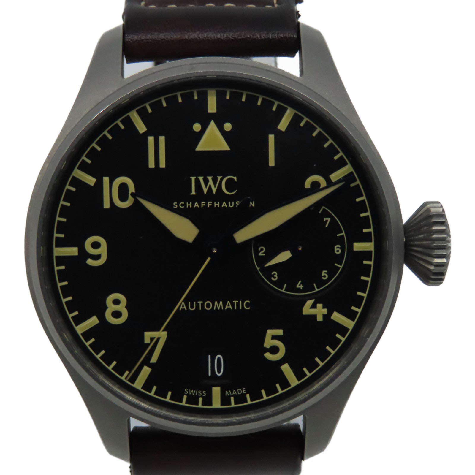 IWC Big Pilot Watch鈦金屬牛皮皮革帶自動機芯手錶黑色