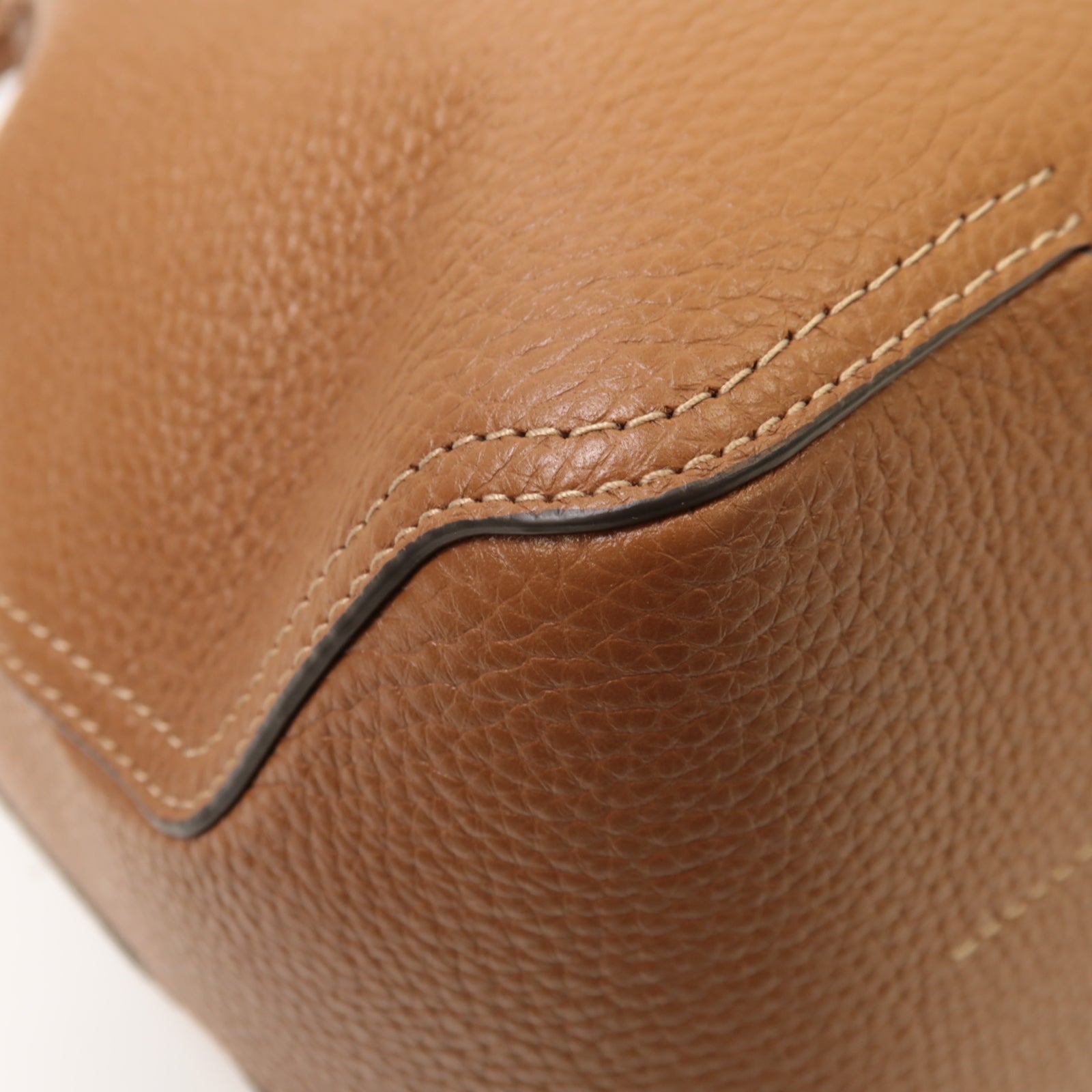Furla 牛皮皮革2way Shoulder Bag金扣手挽肩背兩用袋棕色