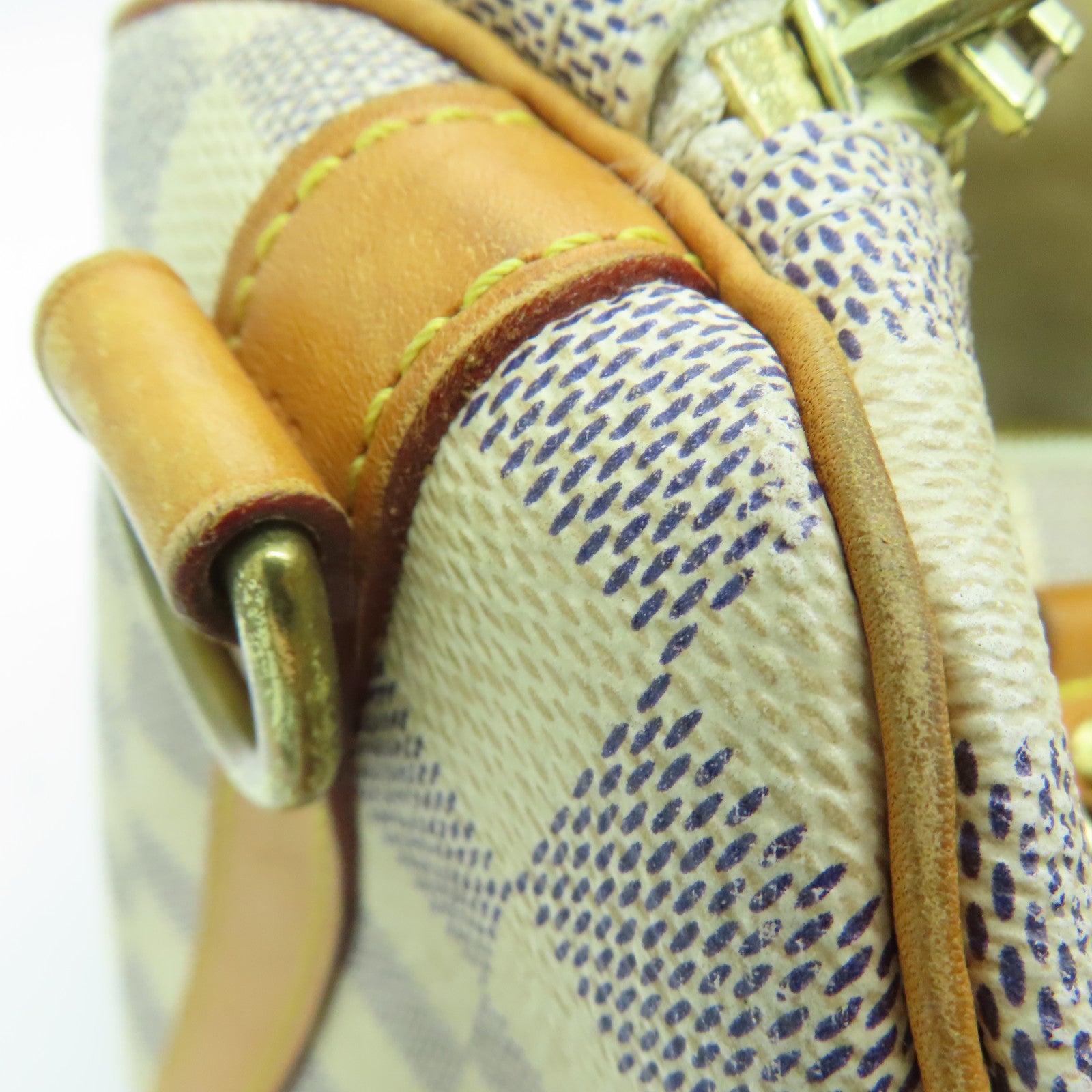 LOUIS VUITTON Damier Azur Speedy 30 Bandouliere金扣手挽肩背兩用袋白色