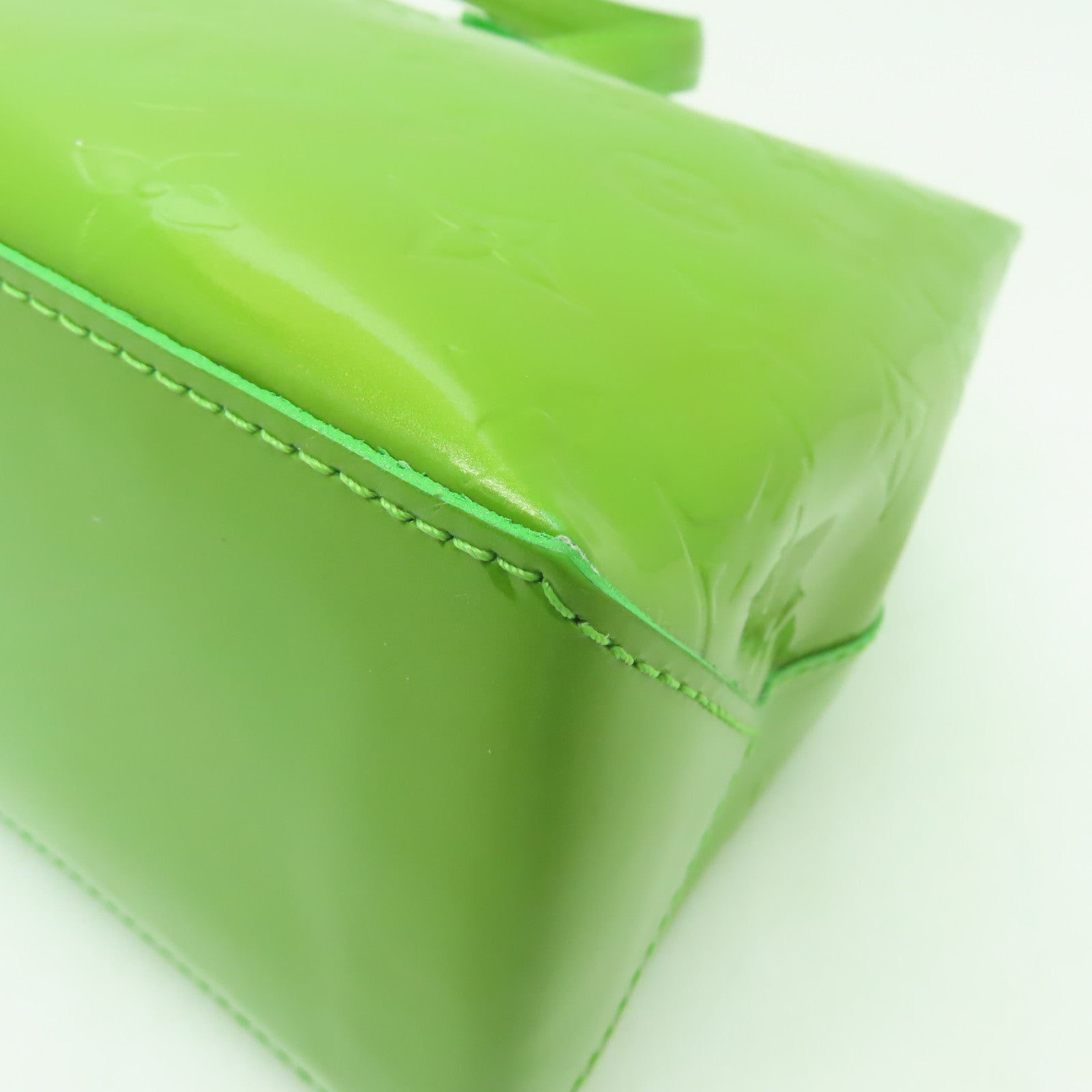LOUIS VUITTON Monogram Vernis Wilshire PM金扣手挽袋綠色