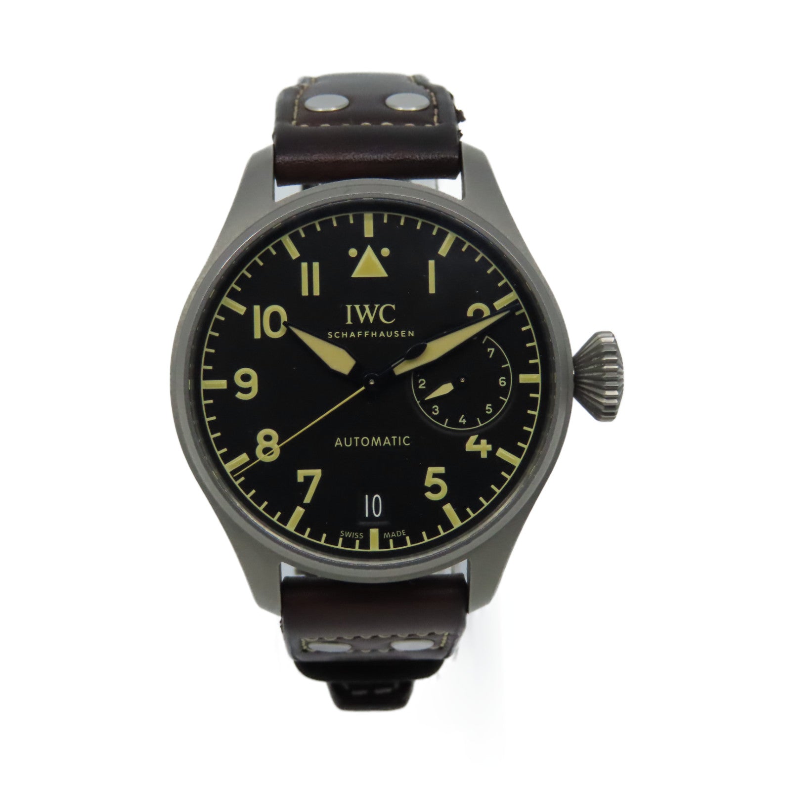 IWC Big Pilot Watch鈦金屬牛皮皮革帶自動機芯手錶黑色