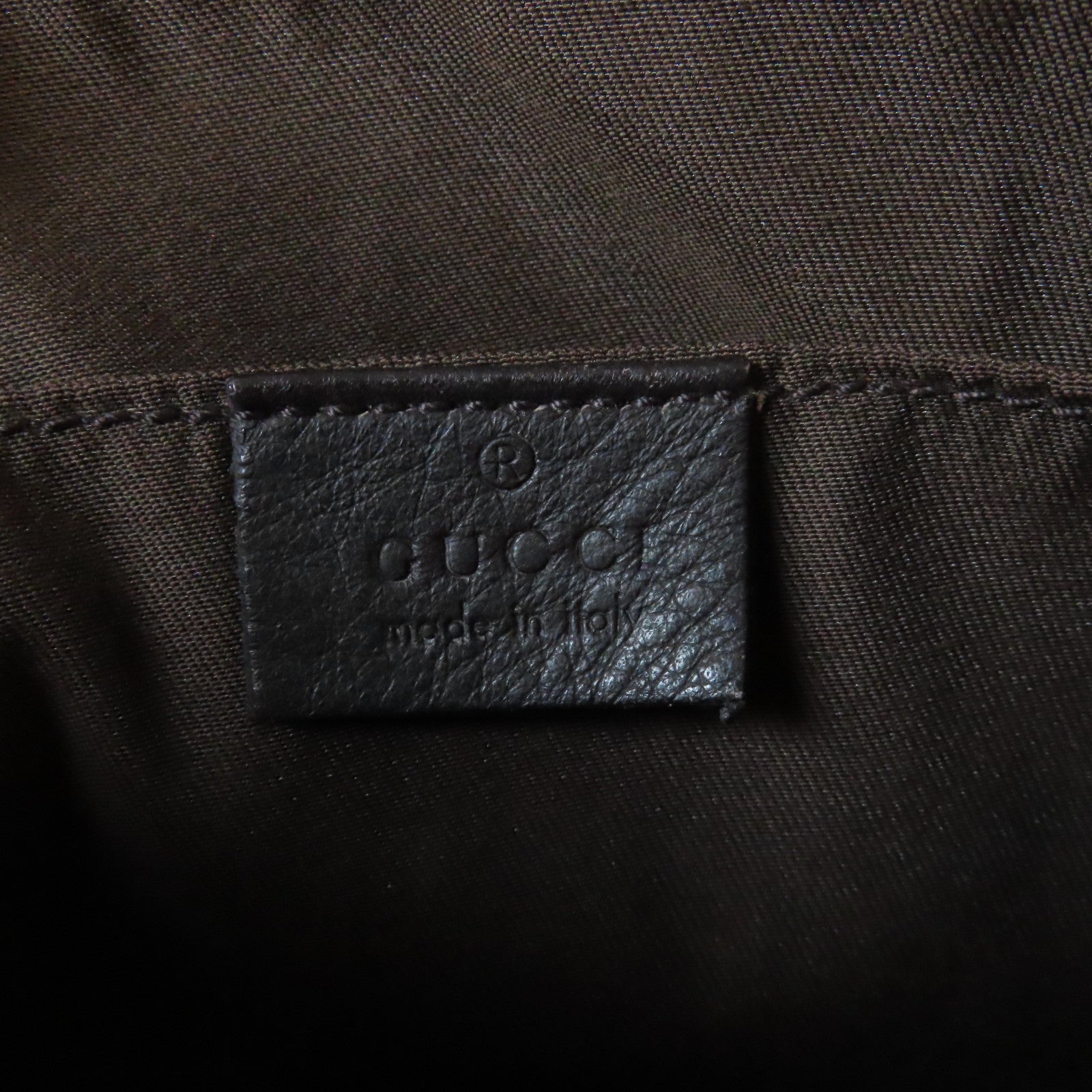 GUCCI 帆布Handbag金扣手挽袋啡色