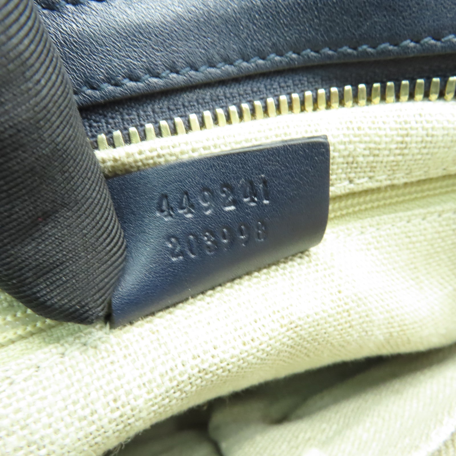 GUCCI 牛皮皮革2 Way Shoulder金扣手挽肩背兩用袋深藍色