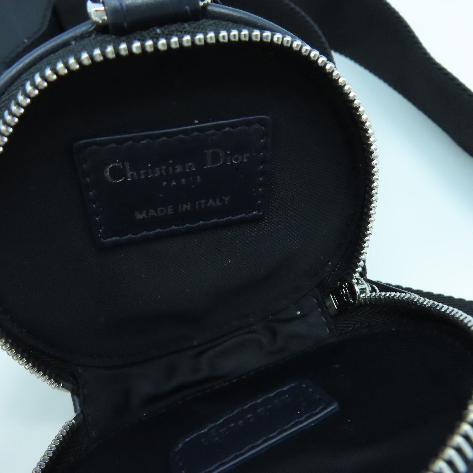 Dior 帆布Dior Oblique銀扣肩背袋藍色