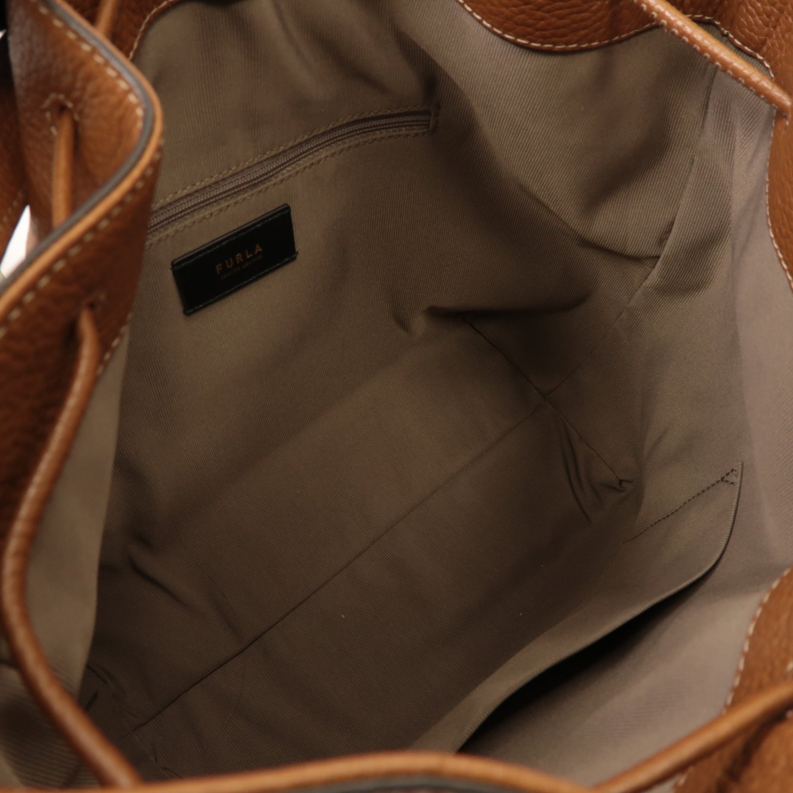 Furla 牛皮皮革2way Shoulder Bag金扣手挽肩背兩用袋棕色