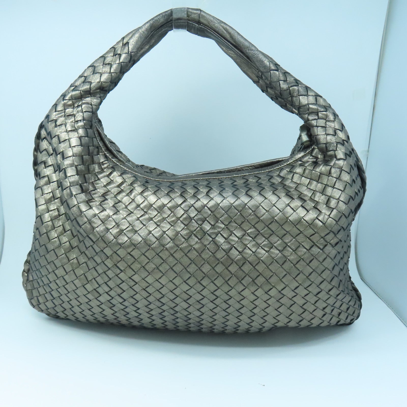 BOTTEGA VENETA Textured Leather Shoulder Bag Brown