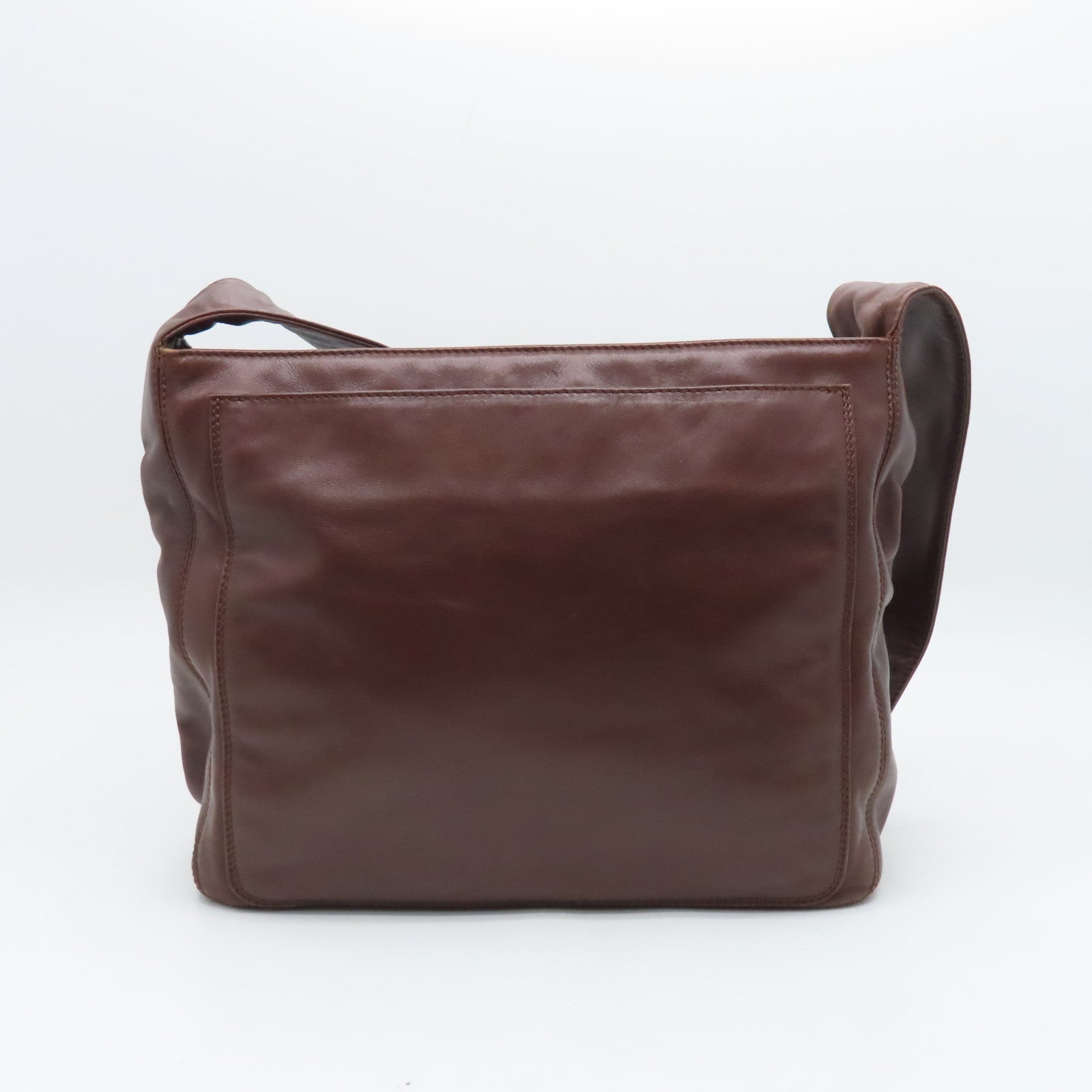 CHANEL sheepskin leather Shoulder Bag gold buckle shoulder bag brown
