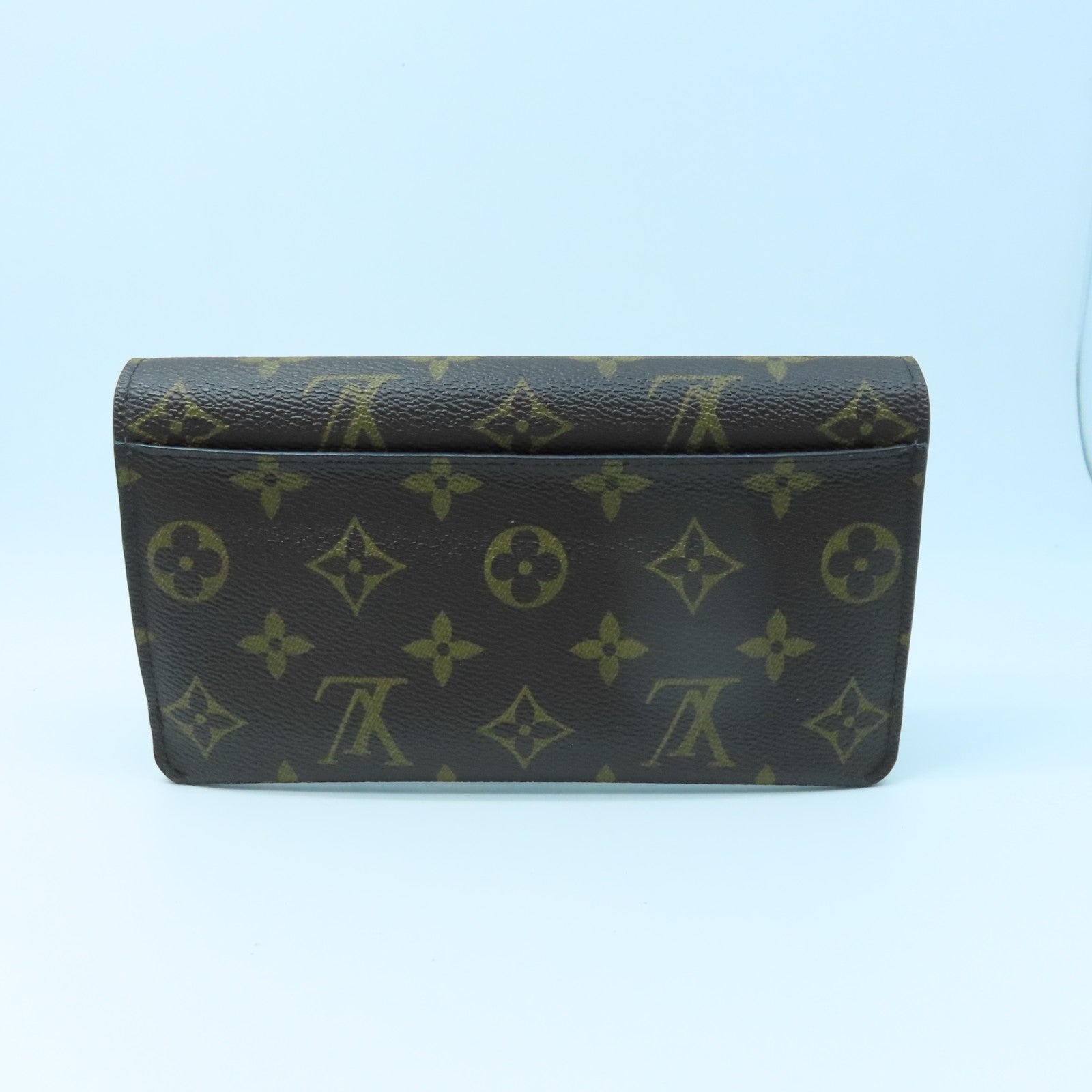 LOUIS VUITTON Monogram Long wallet金扣長錢包啡色/紫色