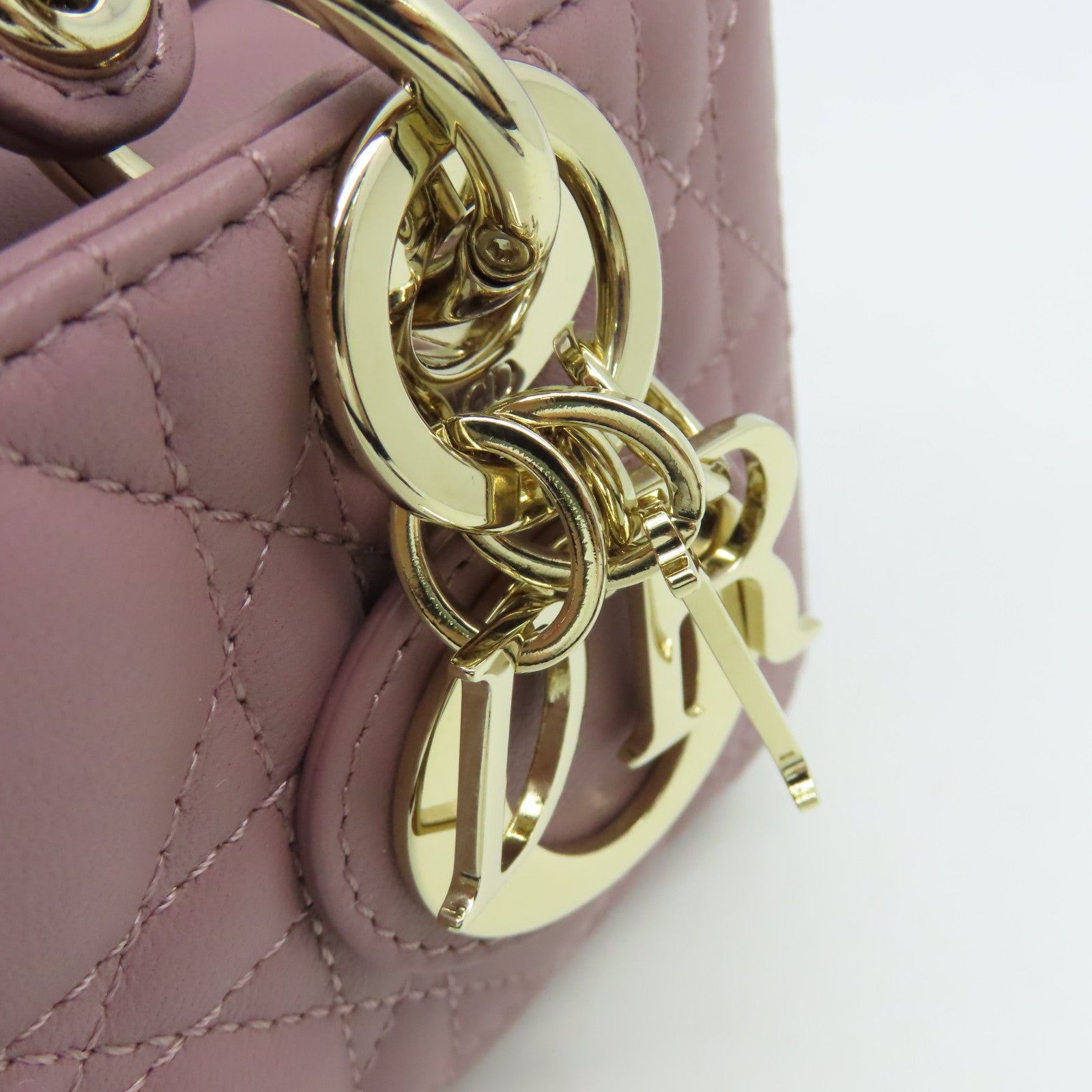 Dior 羊皮皮革Mini Lady D Joy 2Way Shoulder Bag手挽肩背兩用袋紫色