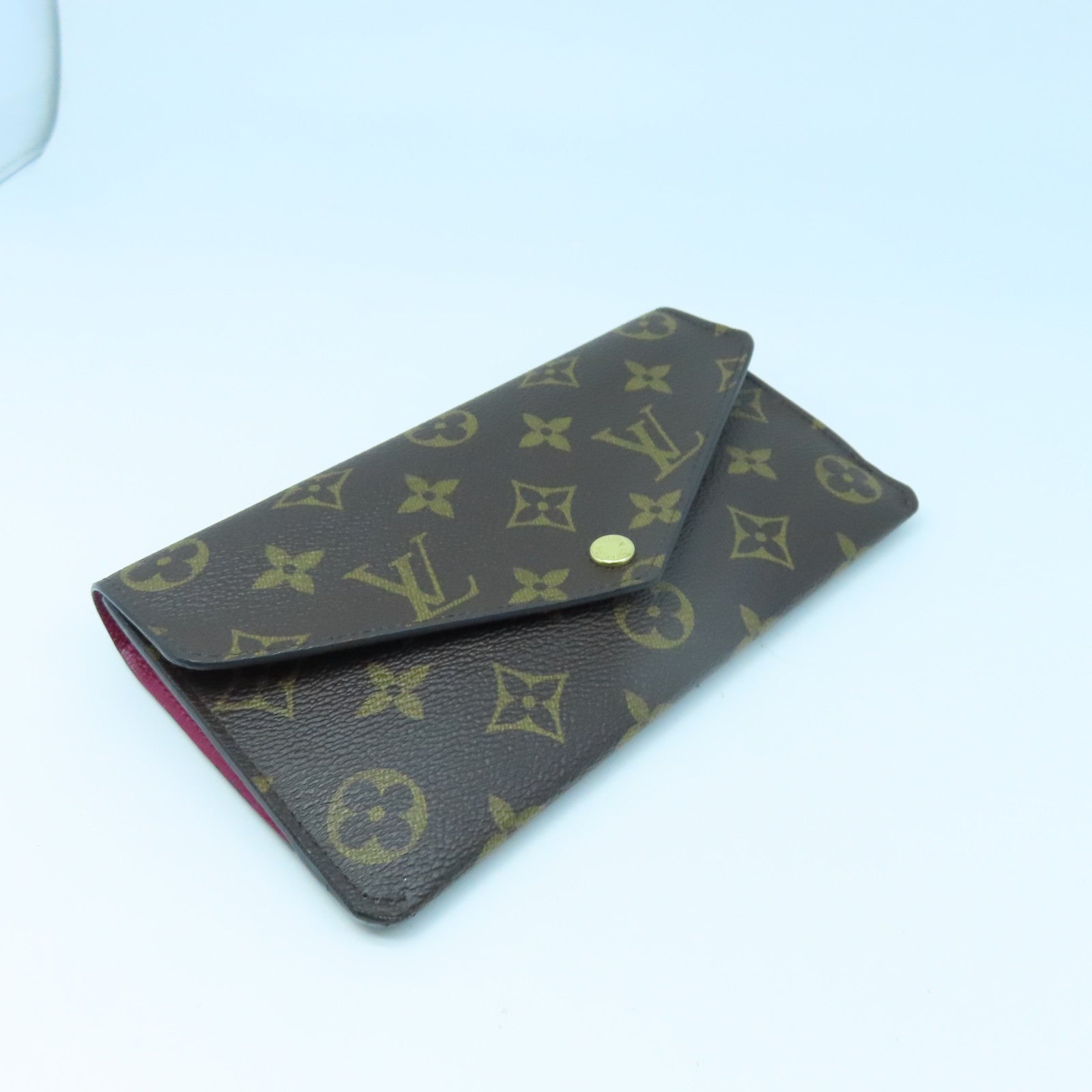 LOUIS VUITTON Monogram Long wallet金扣長錢包啡色/紫色