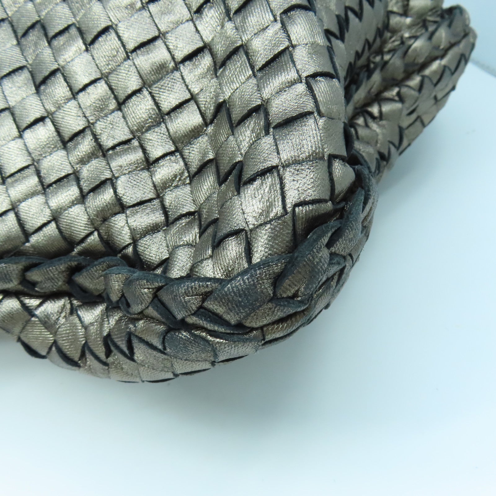 BOTTEGA VENETA Textured Leather Shoulder Bag Brown
