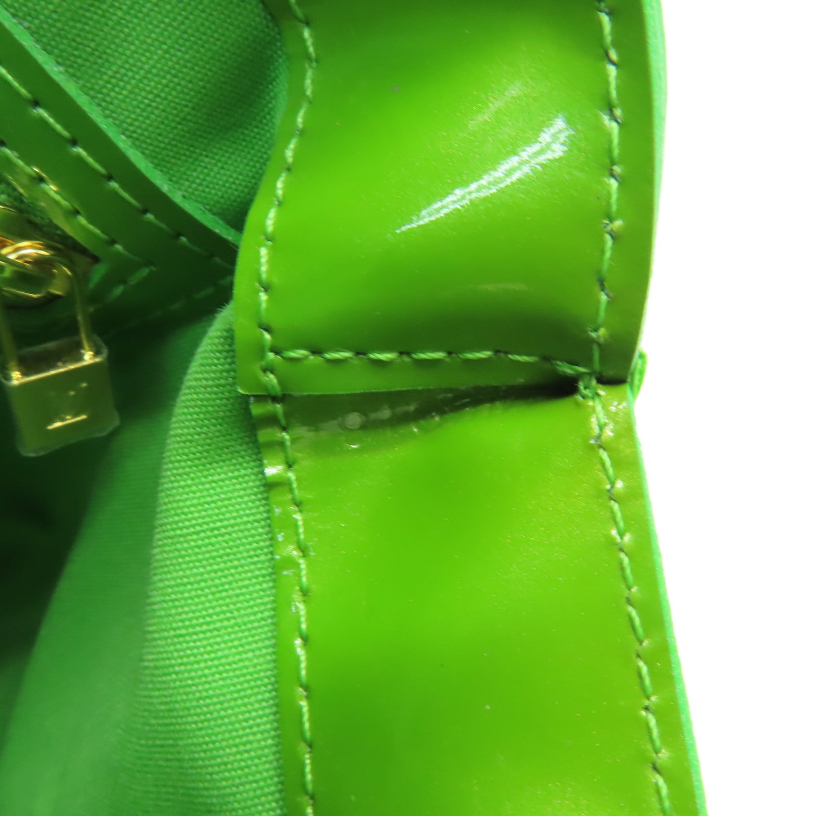 LOUIS VUITTON Monogram Vernis Wilshire PM金扣手挽袋綠色