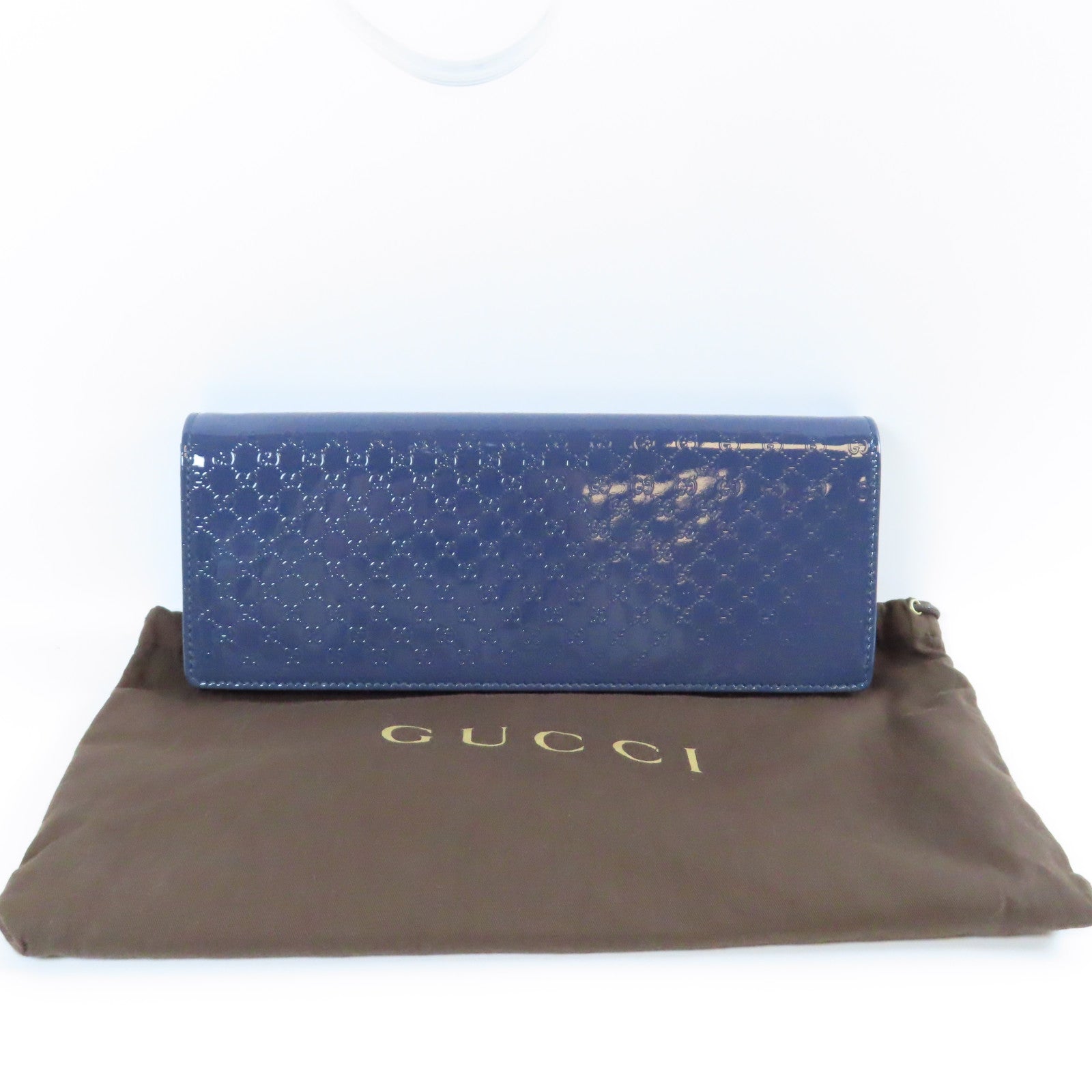GUCCI 漆皮皮革Clutch金扣手拿包紫色