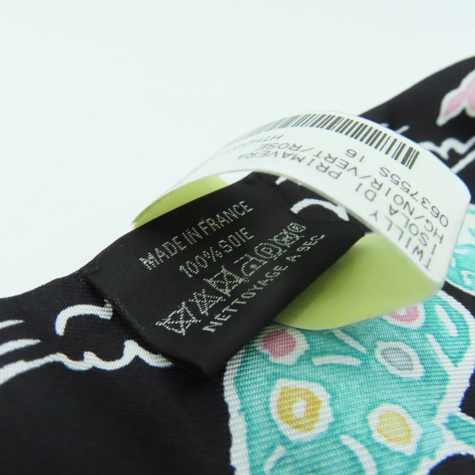 HERMES 絲質Twilly Scarf絲巾黑色/彩色