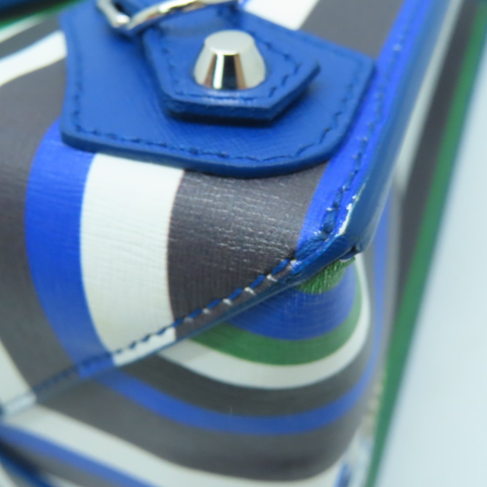 BALENCIAGA 【激减优惠】牛皮皮革Multicolor Stripe Leather Papier A6 Tote手挽肩背两用袋蓝色