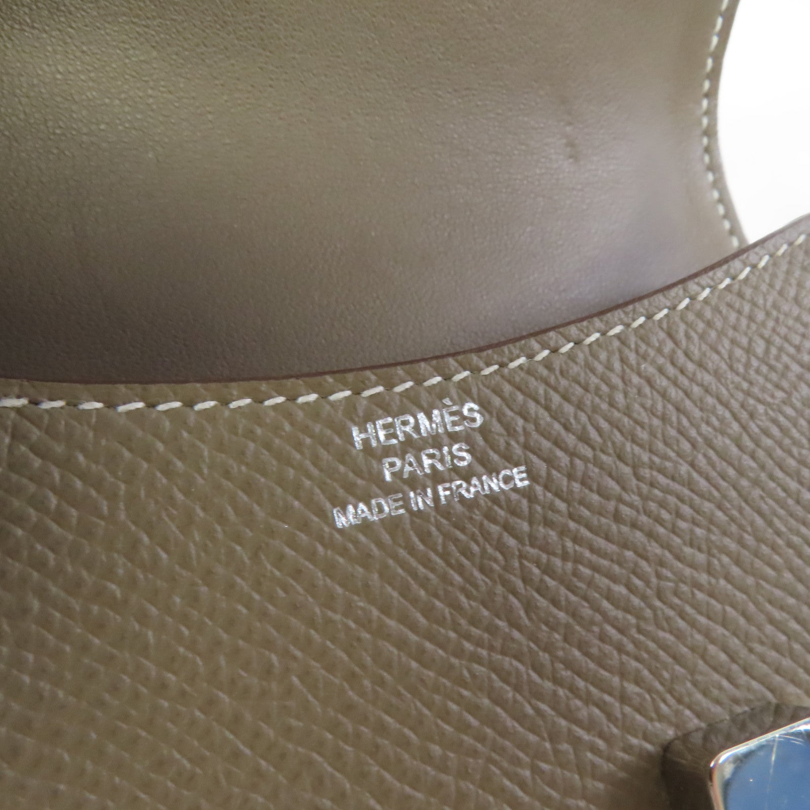 HERMES Epsom皮革Constance Slim Wallet銀扣短錢包啡色