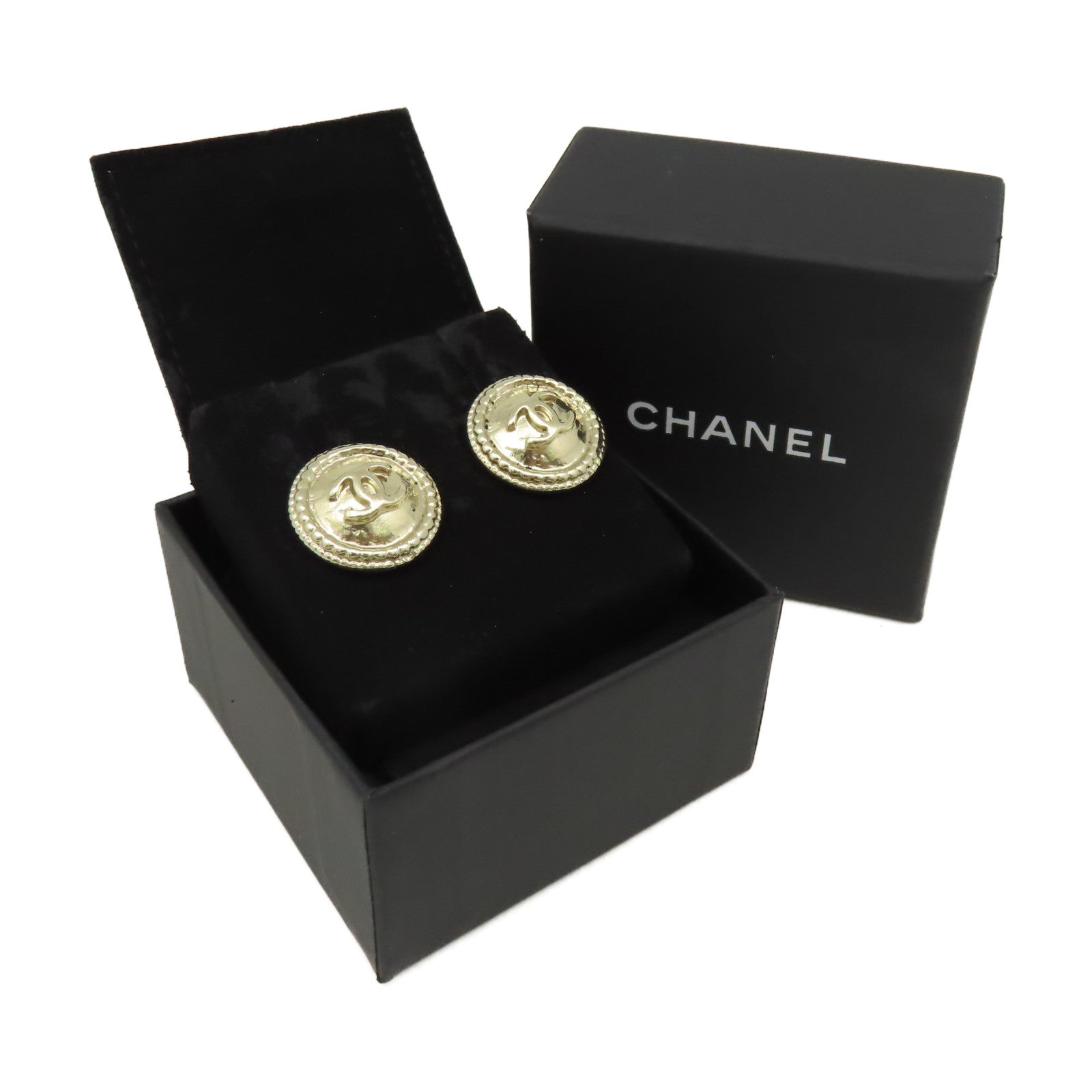 CHANEL 金屬CC Earrings耳環金色