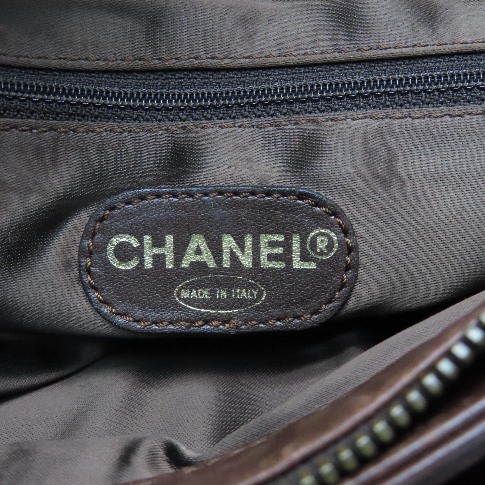 CHANEL sheepskin leather Shoulder Bag gold buckle shoulder bag brown