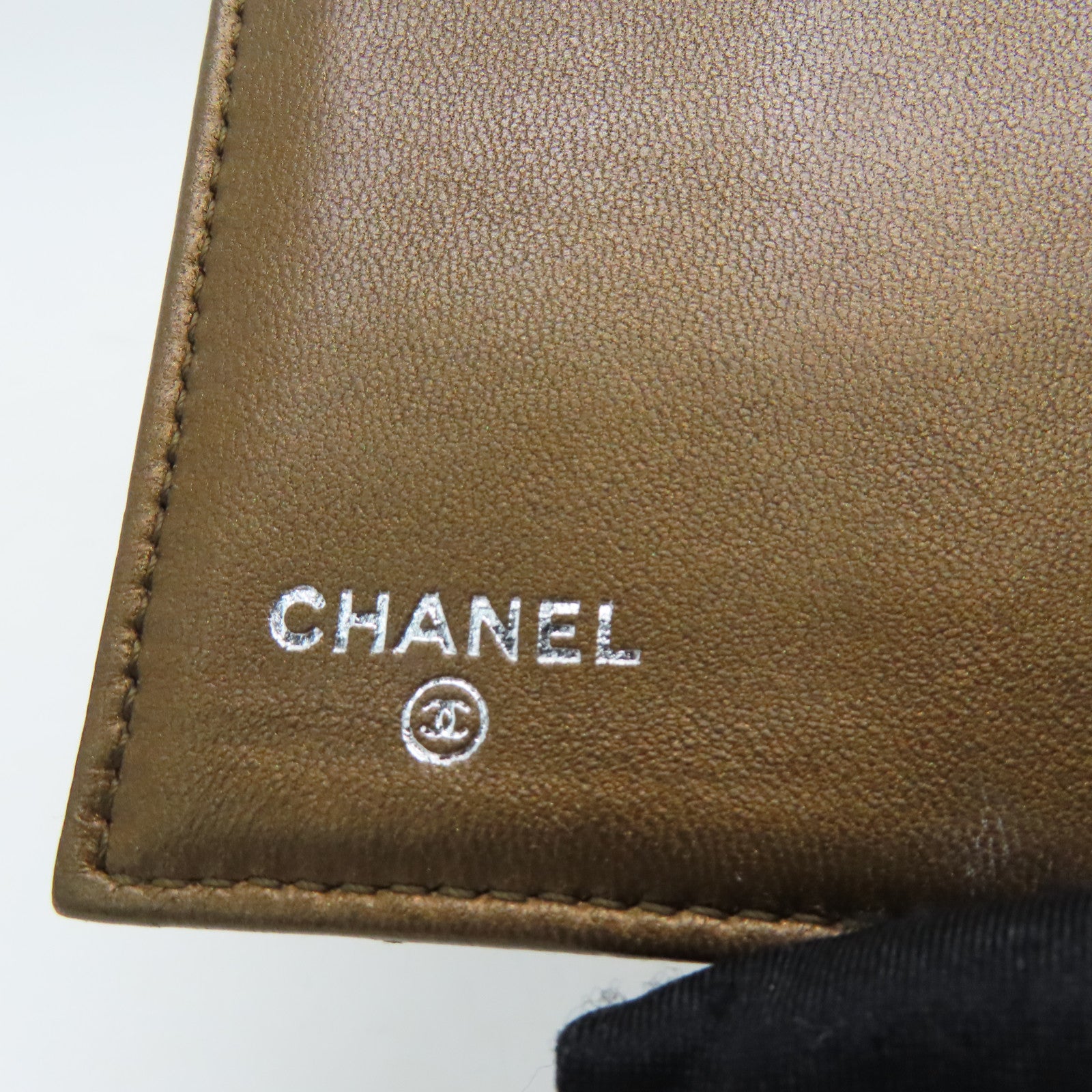 CHANEL 菱格牛皮皮革Long Wallet銀扣長錢包啡色