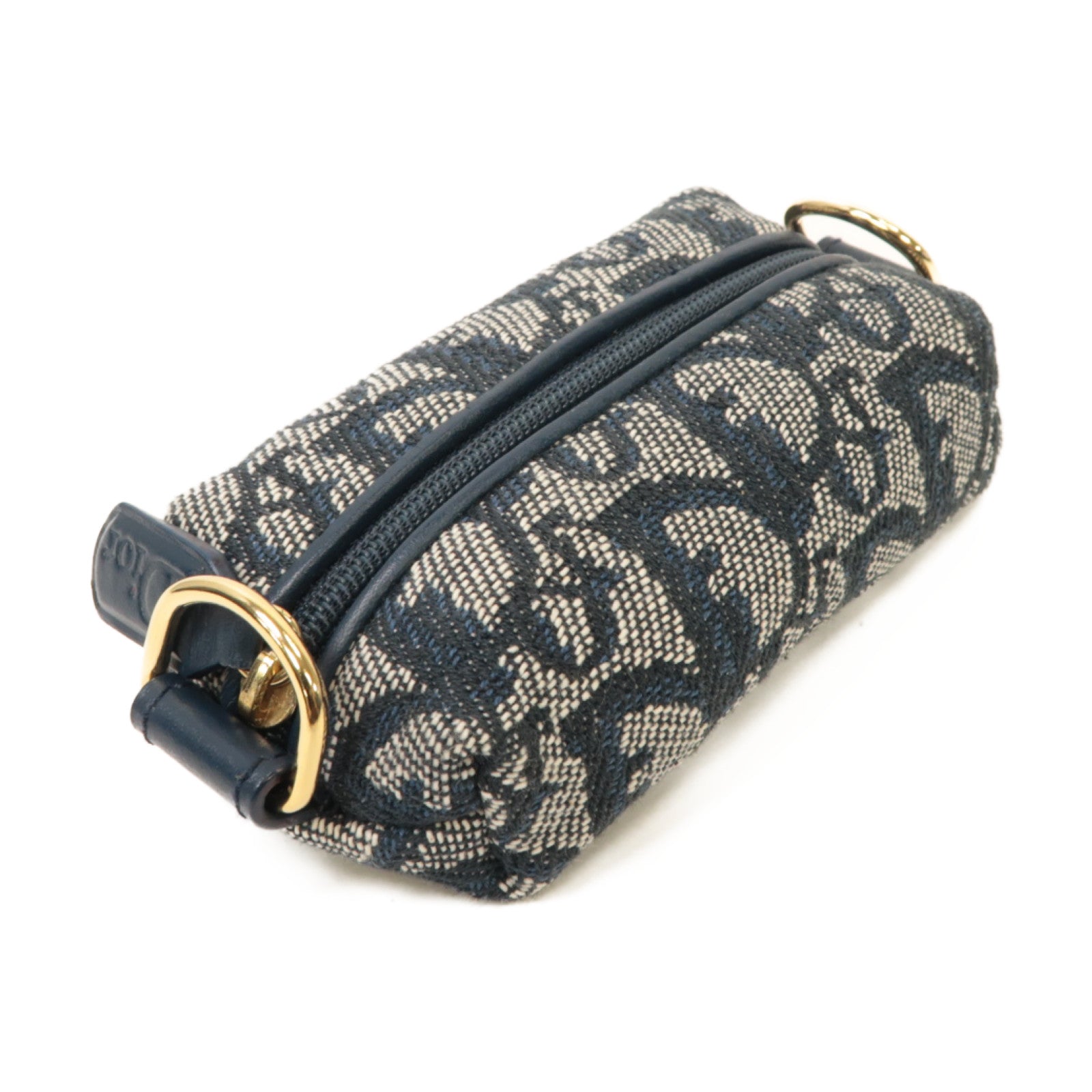 Dior 帆布Coin Case金扣零錢包藍色