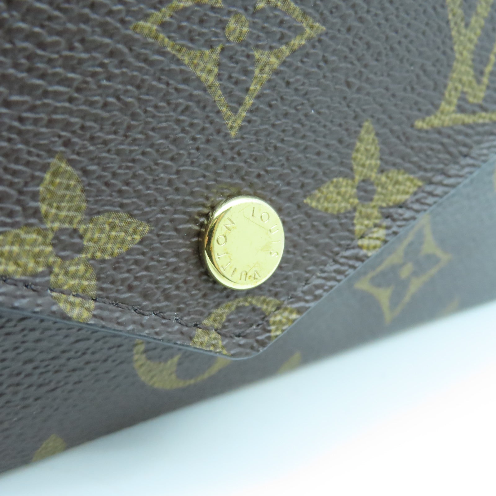 LOUIS VUITTON Monogram Long wallet金扣長錢包啡色/紫色