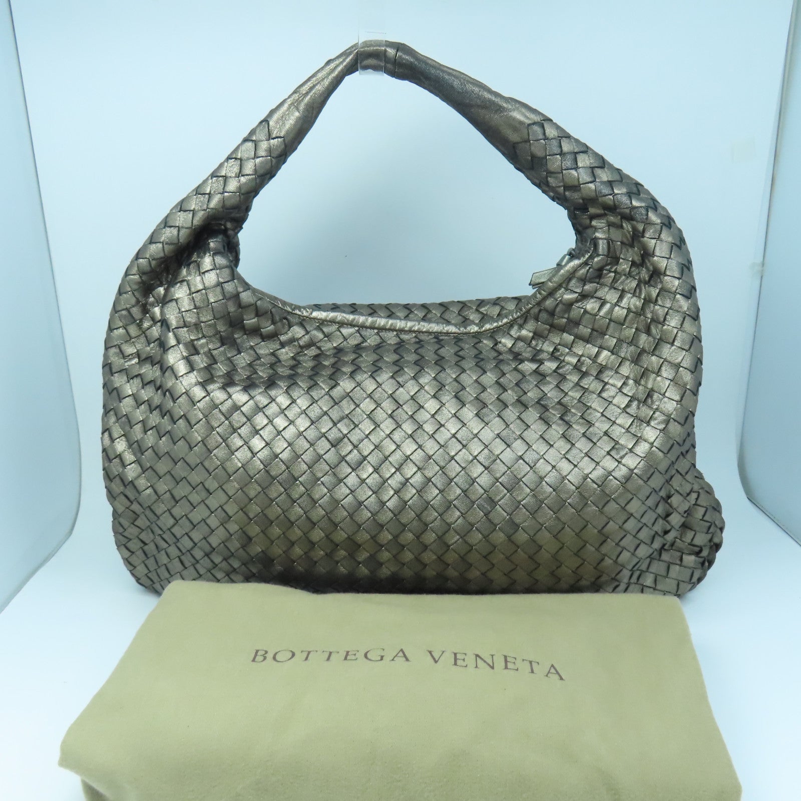 BOTTEGA VENETA Textured Leather Shoulder Bag Brown