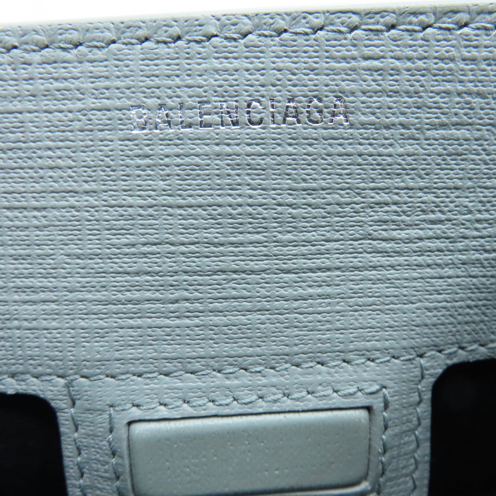 BALENCIAGA 牛皮皮革Shopping Bag XXS银扣手挽肩背两用袋灰色