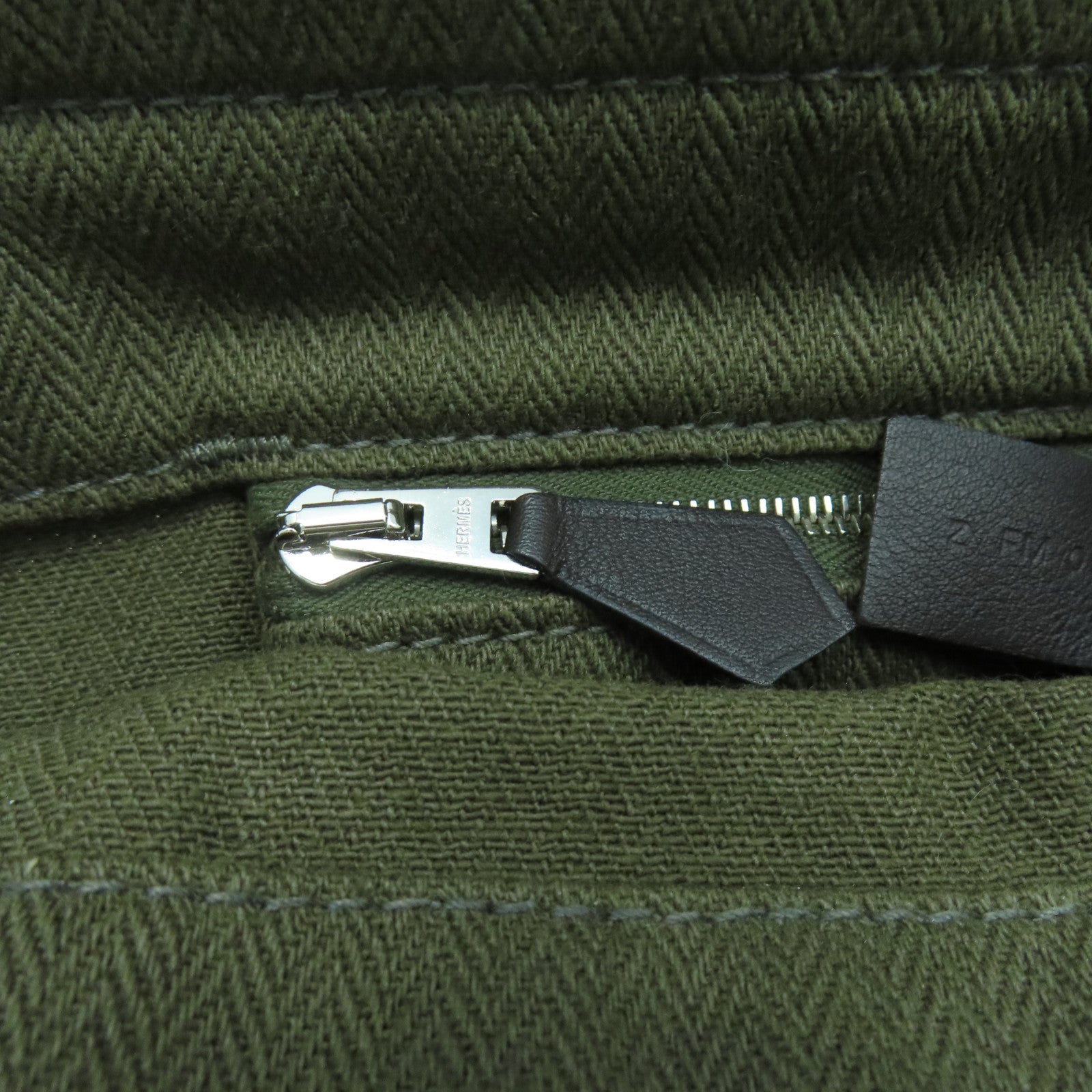 HERMES 帆布Aline Backpck銀扣背包綠色