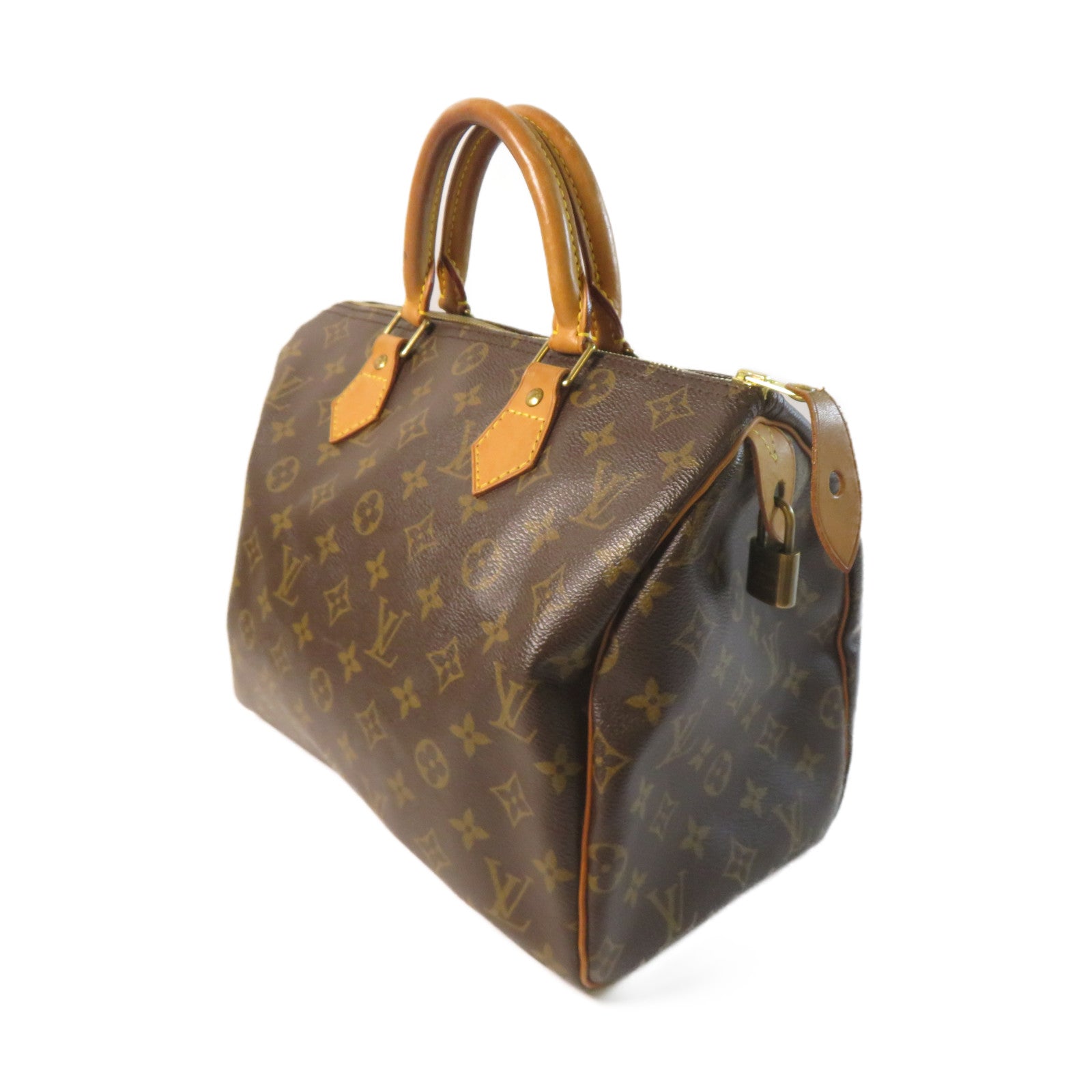 LOUIS VUITTON Monogram Speedy 30金扣手挽袋啡色