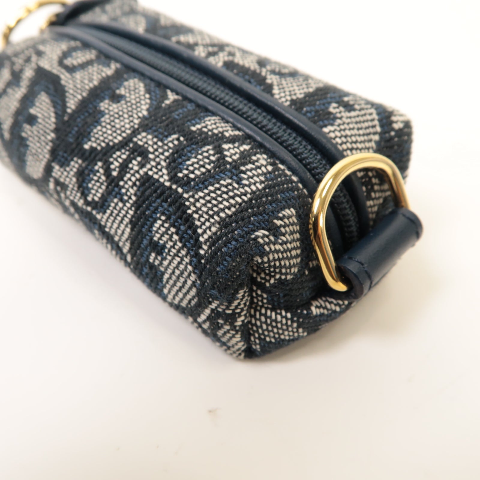 Dior 帆布Coin Case金扣零錢包藍色