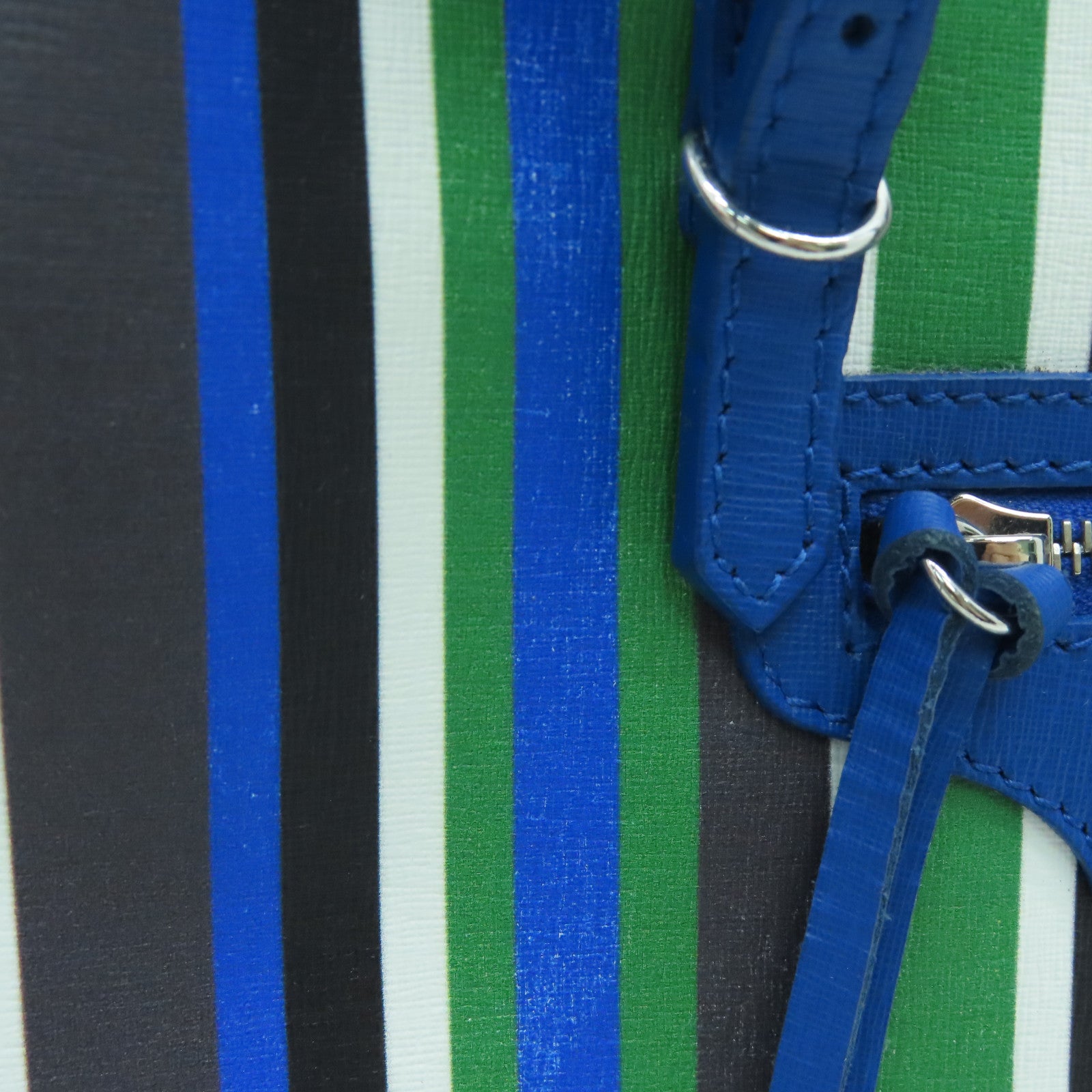 BALENCIAGA 【激减优惠】牛皮皮革Multicolor Stripe Leather Papier A6 Tote手挽肩背两用袋蓝色