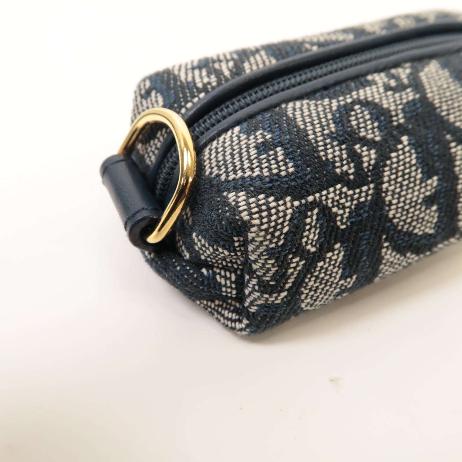 Dior 帆布Coin Case金扣零錢包藍色