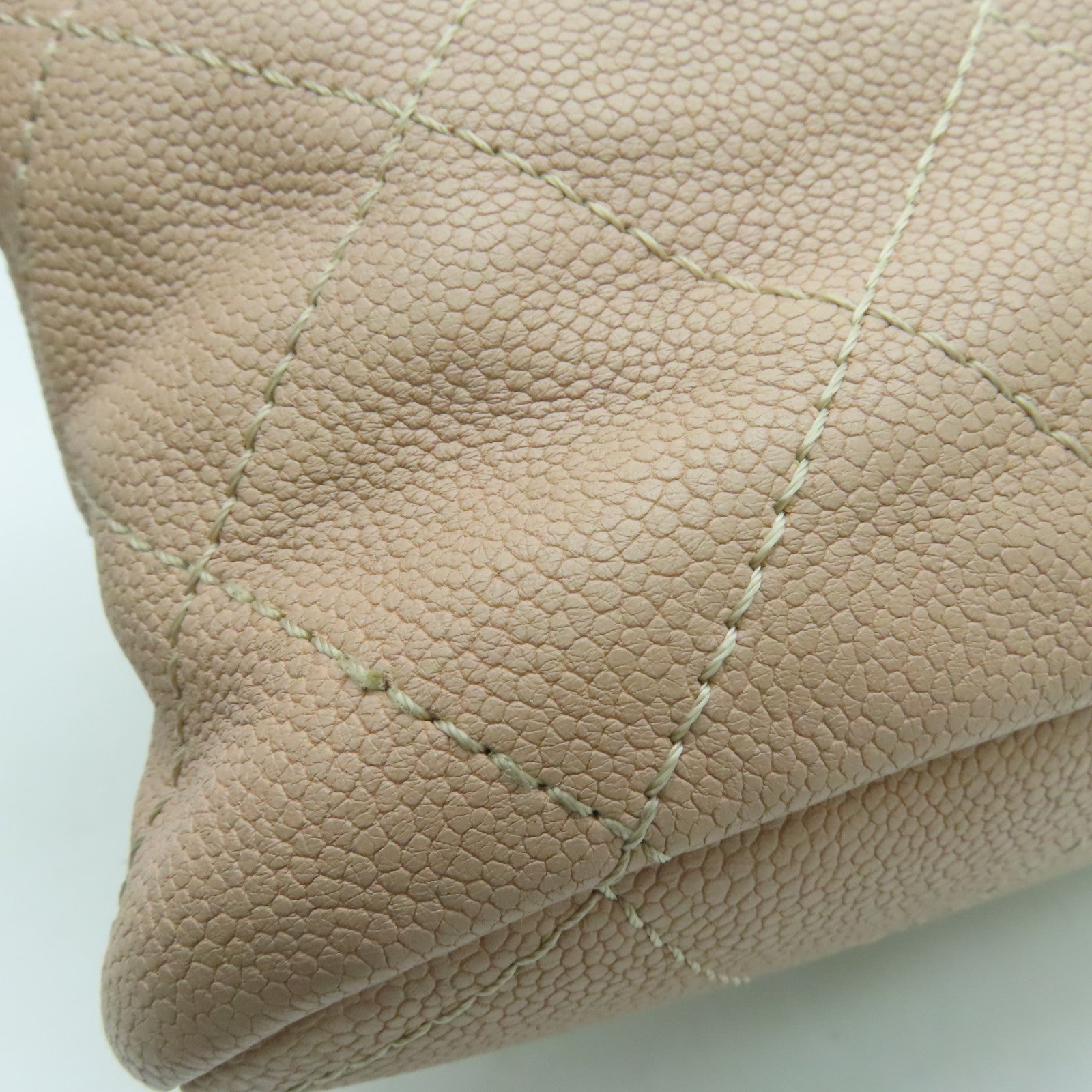CHANEL Caviar菱格Chain Shoulder銀扣手挽肩背袋兩用袋粉紅色