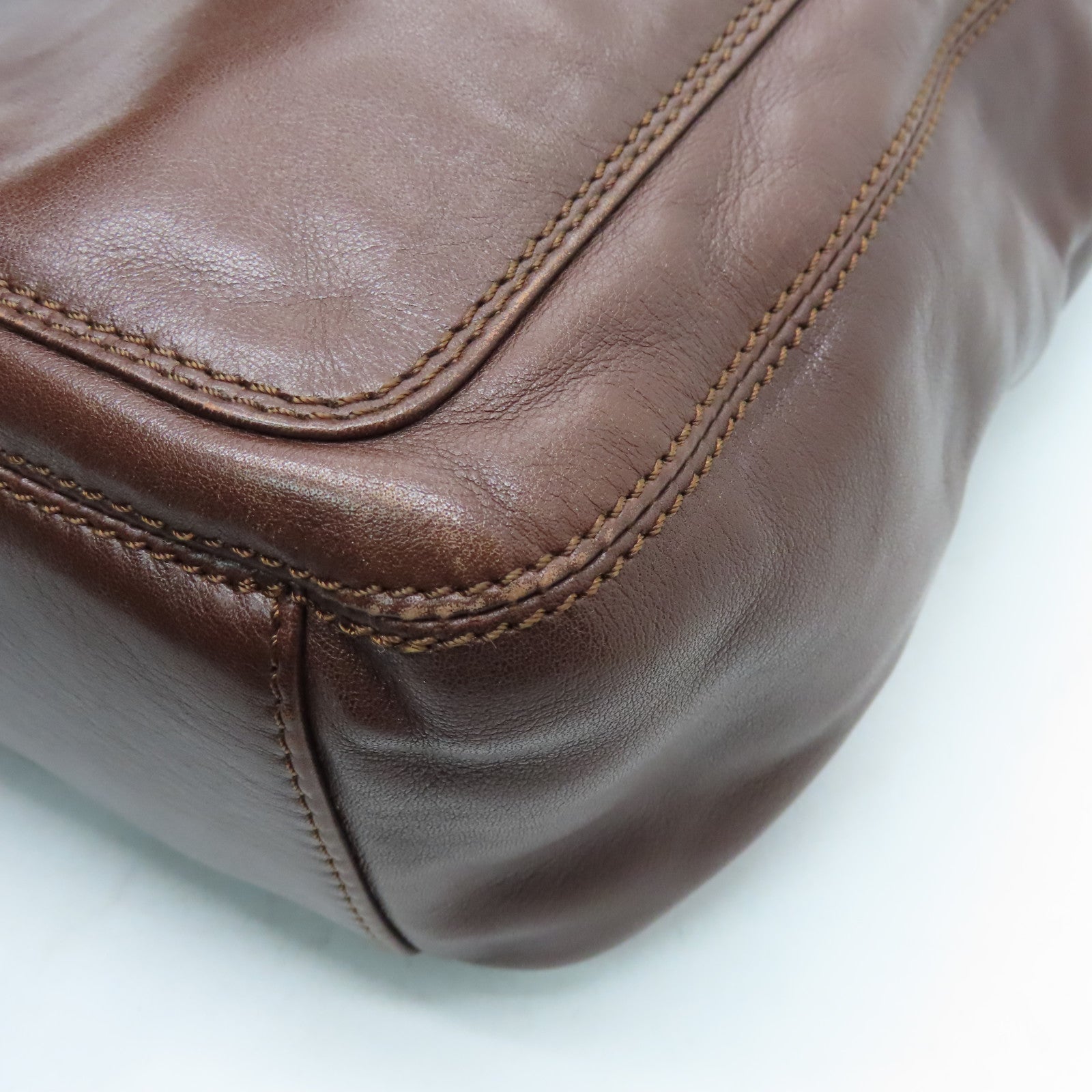 CHANEL sheepskin leather Shoulder Bag gold buckle shoulder bag brown