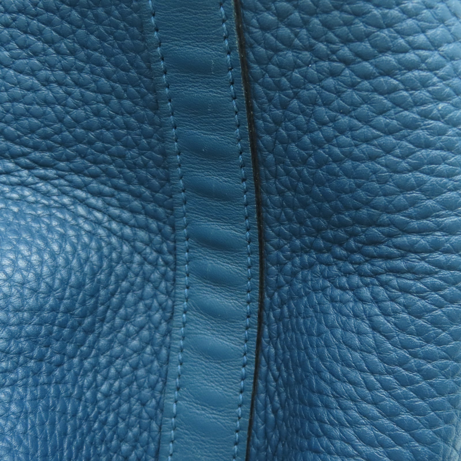 HERMES Clemence皮革Picotin GM银扣手挽袋Colvert/蓝色