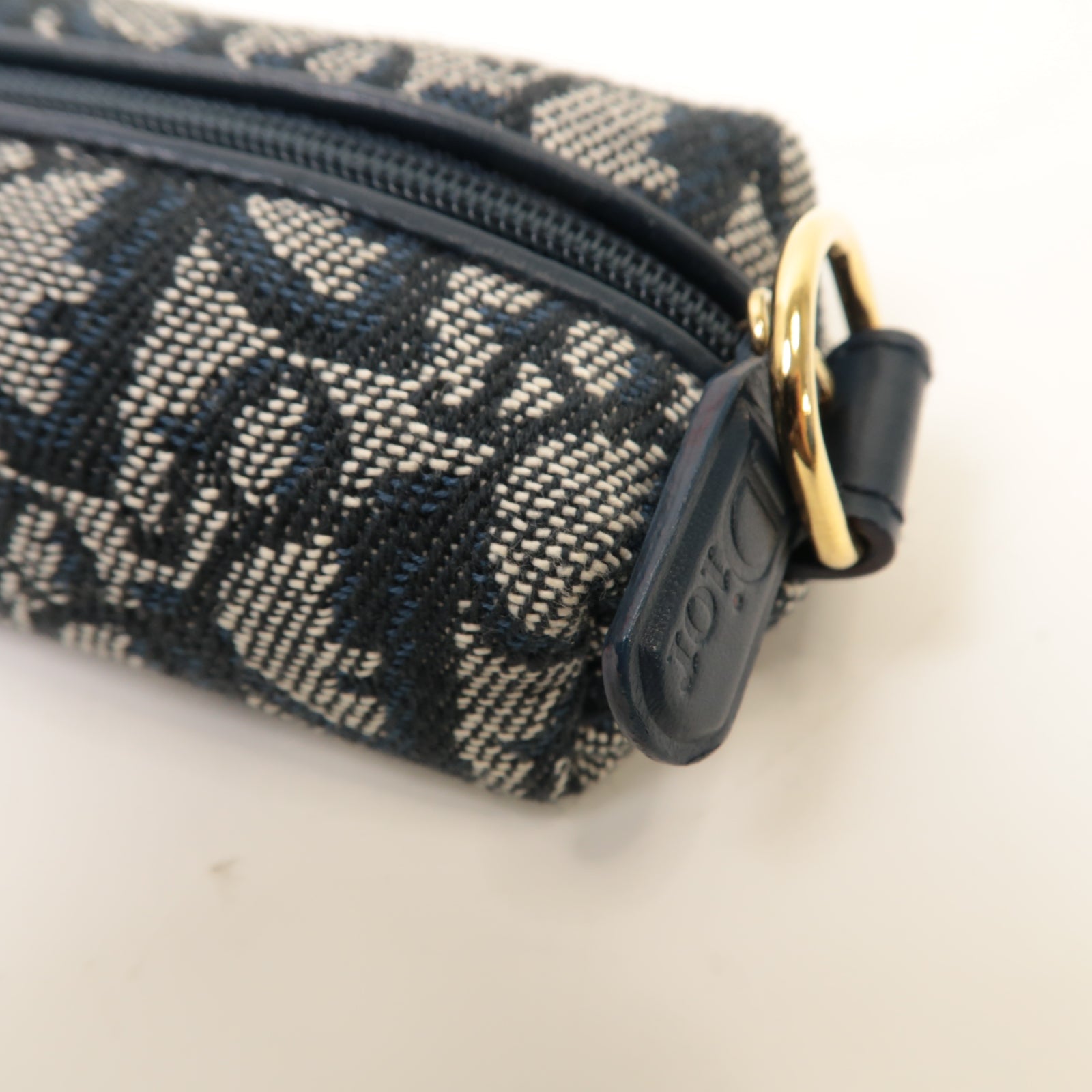 Dior 帆布Coin Case金扣零錢包藍色