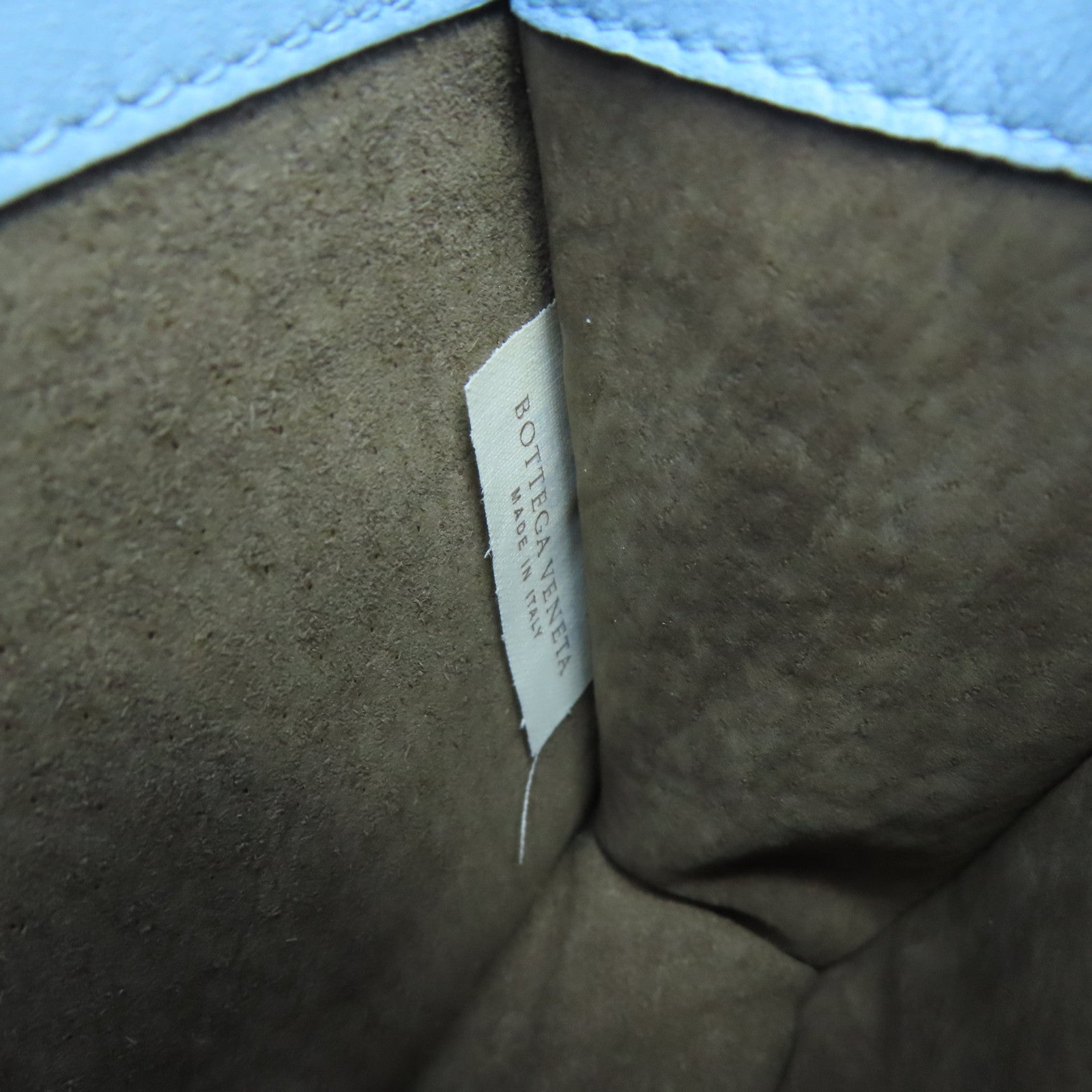 BOTTEGA VENETA 牛皮皮革Chain Shoulder黑扣鏈帶肩背袋淺藍色