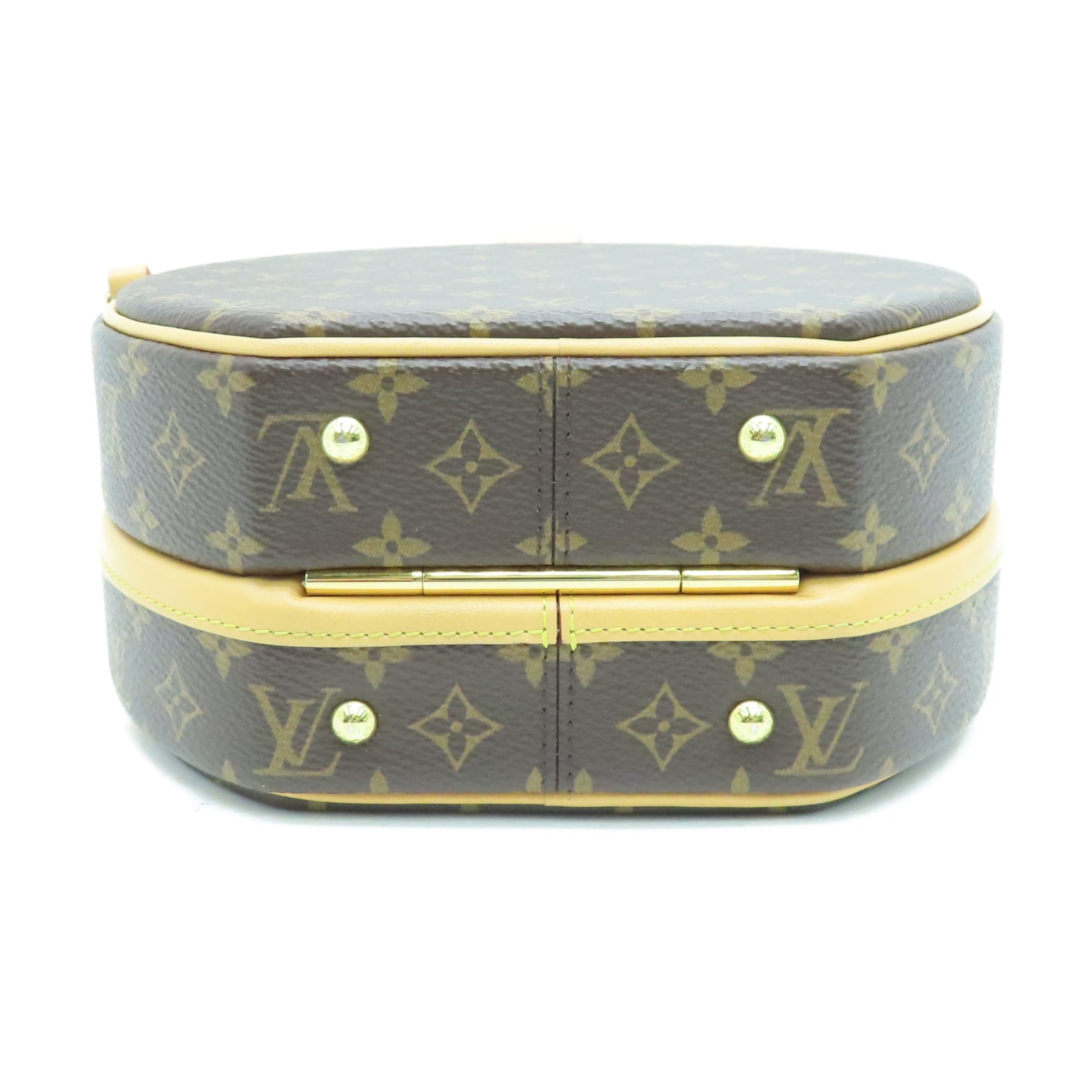 LOUIS VUITTON Monogram Petite Boite Chapau金扣肩背袋棕色