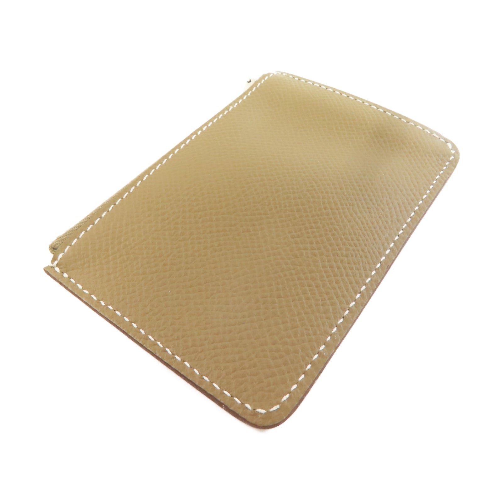 HERMES Epsom皮革Constance Slim Wallet銀扣短錢包啡色