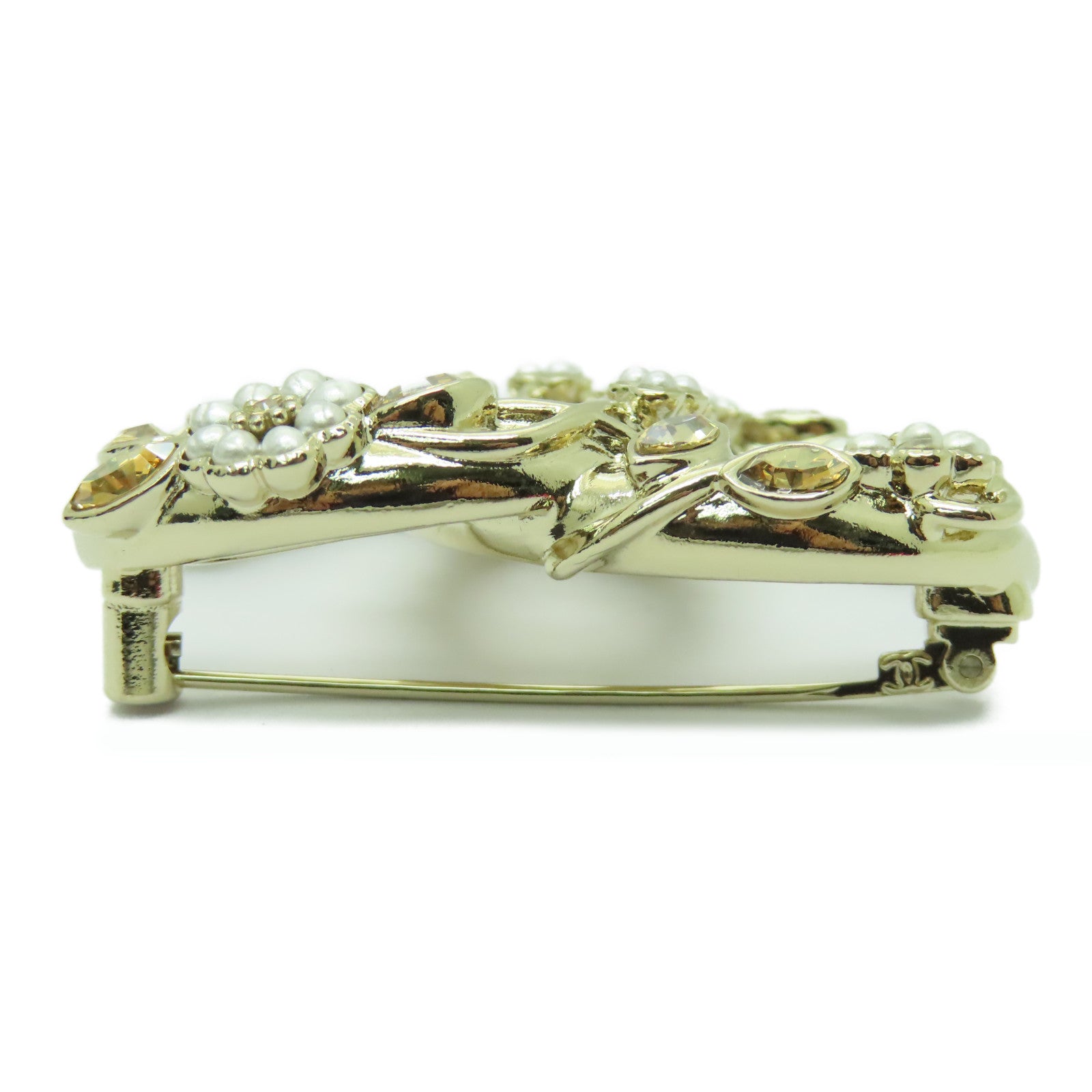 CHANEL 金屬Brooch胸針金色/白色
